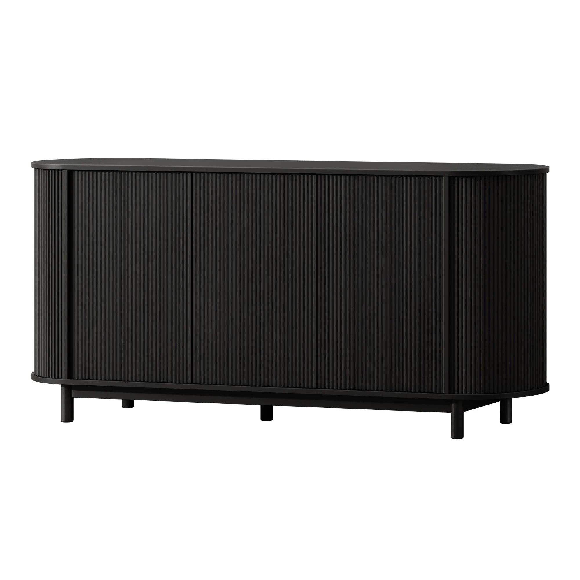 1 Alfordson Buffet Sideboard Cabinet Storage 3 Doors - Black, 1 of 10