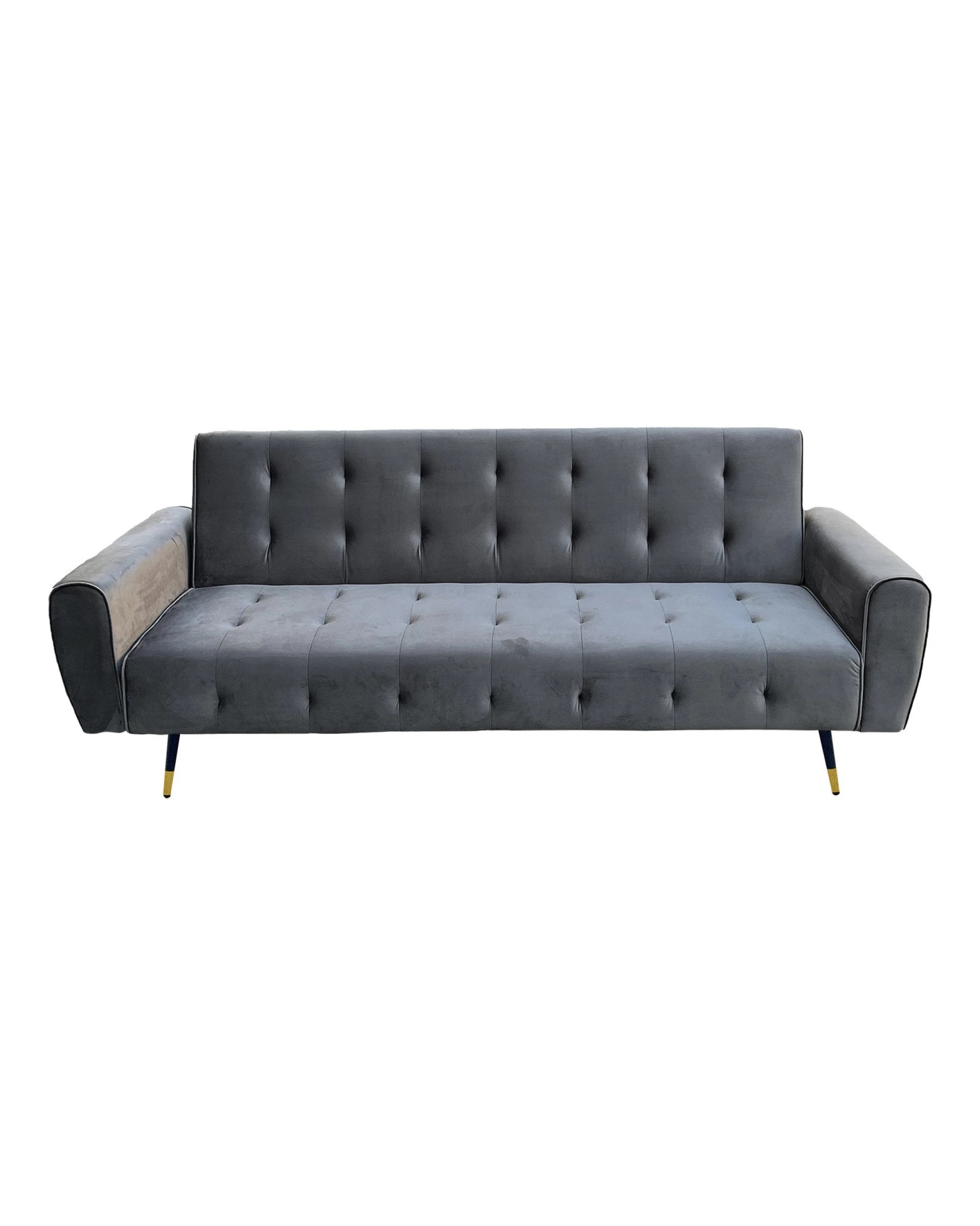1 Ava Tufted Velvet Sofa Bed By Sarantino - Dark Grey, 1 of 9
