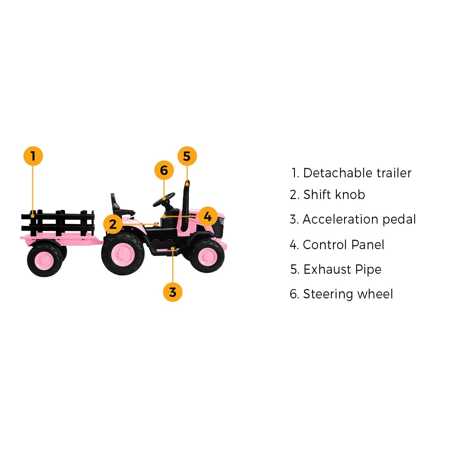 4 Mazam 156 Cm Kids Ride On Car Tractor 12v Remote Control Electric Gift Toy
 - Pink, 4 of 10