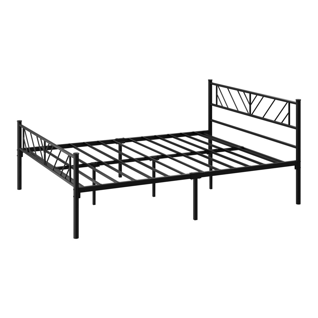 7 Oikiture Metal Bed Frame Queen Size Bed Base Platform Sis
 - Black, 7 of 9
