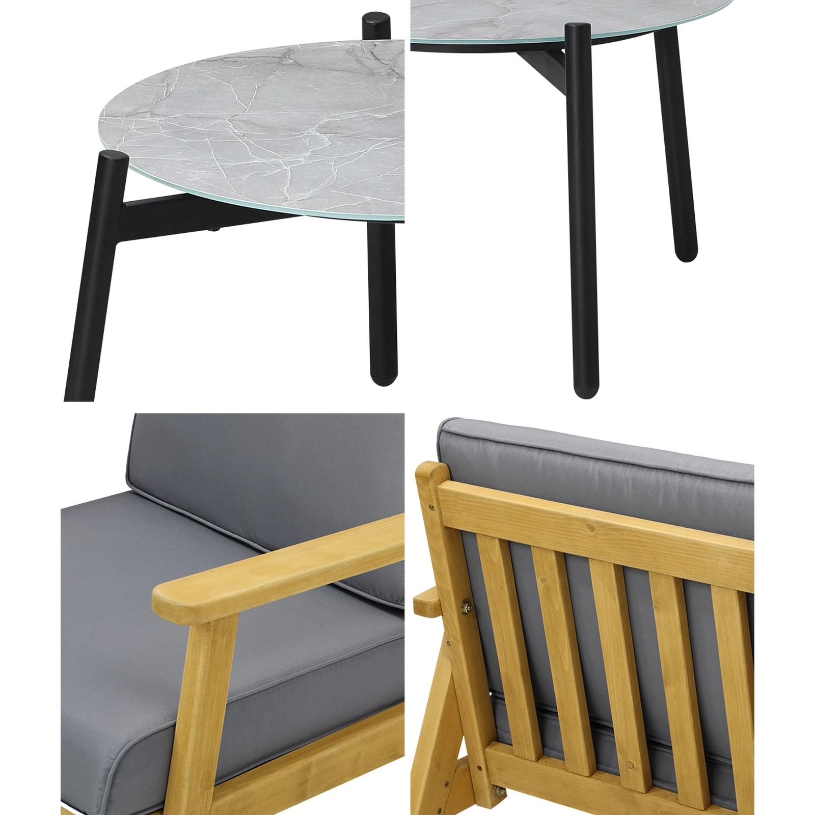 6 Livsip 3pcs Outdoor Lounge Set Patio Furniture Setting 50cm Coffee Side Table
 - Multi, 6 of 10