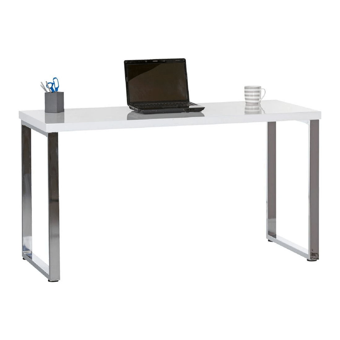 3 Contour Home Office Study 1400mm High Gloss Desk, 3 of 9