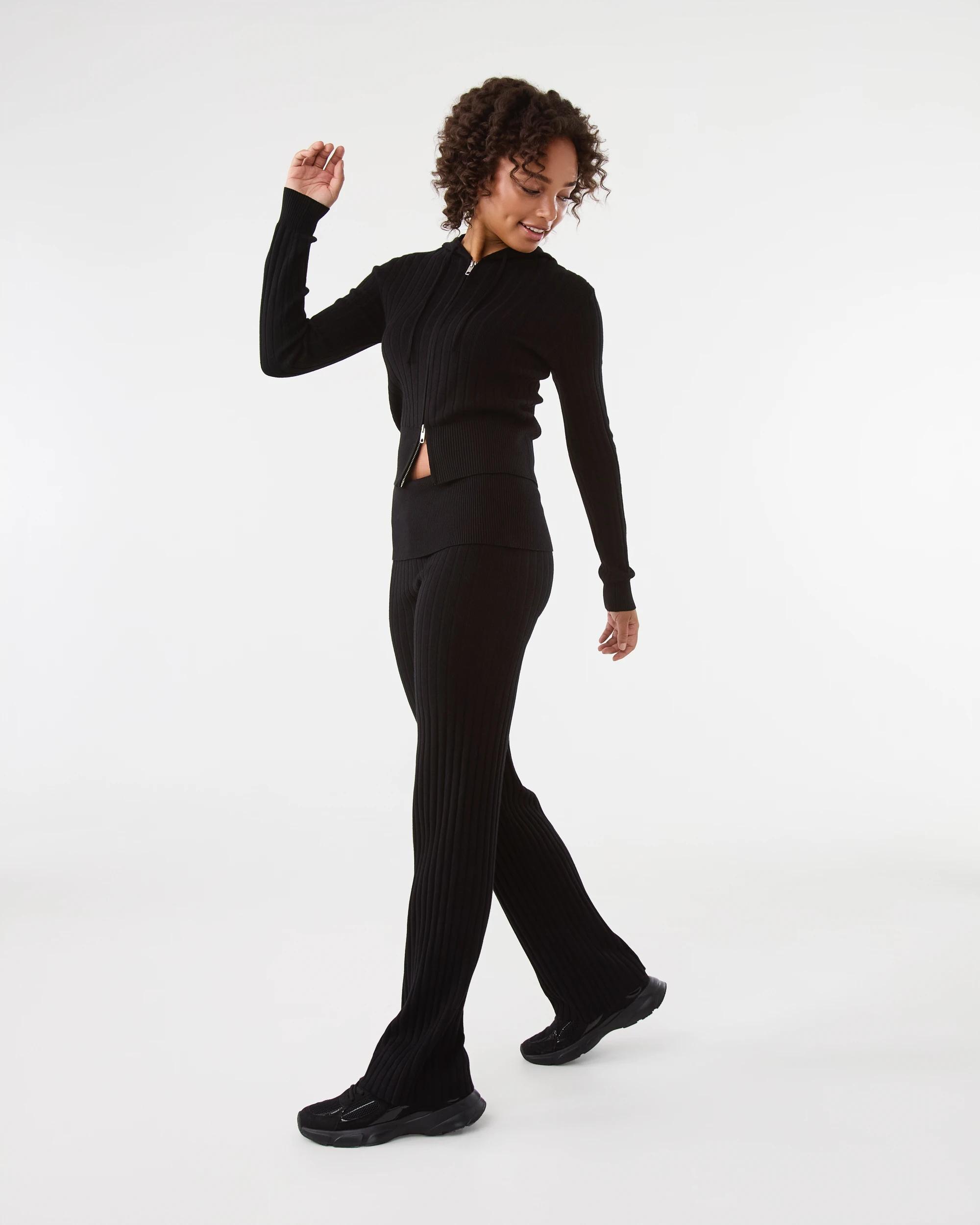 3 Knit Fold Over Pants Black, 3 of 6