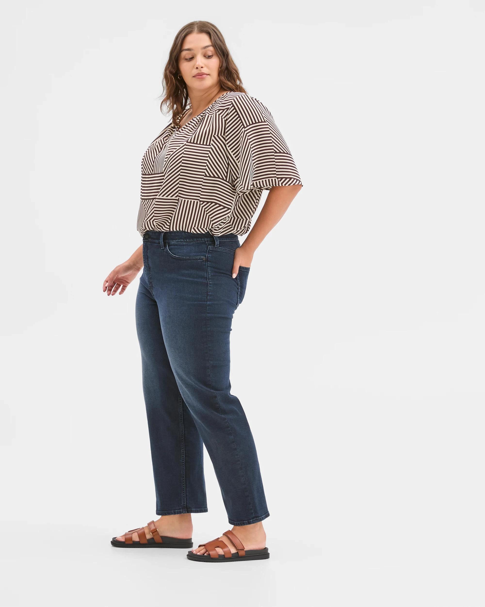 3 Target Curve Plus Size Alexa Denim Full Length Straight Leg Jeans MIDNIGHT, 3 of 6