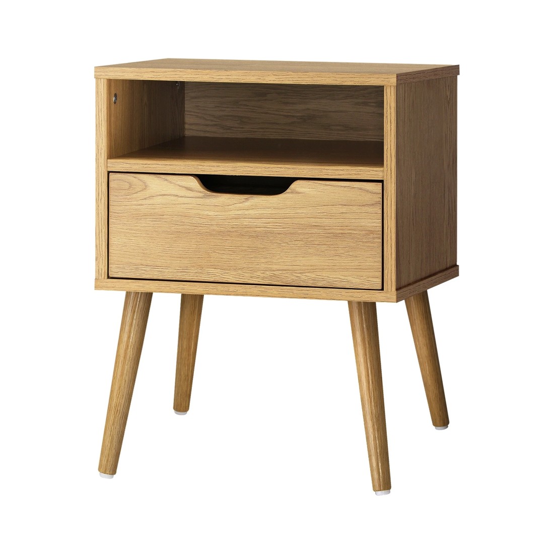 1 Oikiture Bedside Table Drawers Side Tables Nightstand Wood
 - Natural, 1 of 10