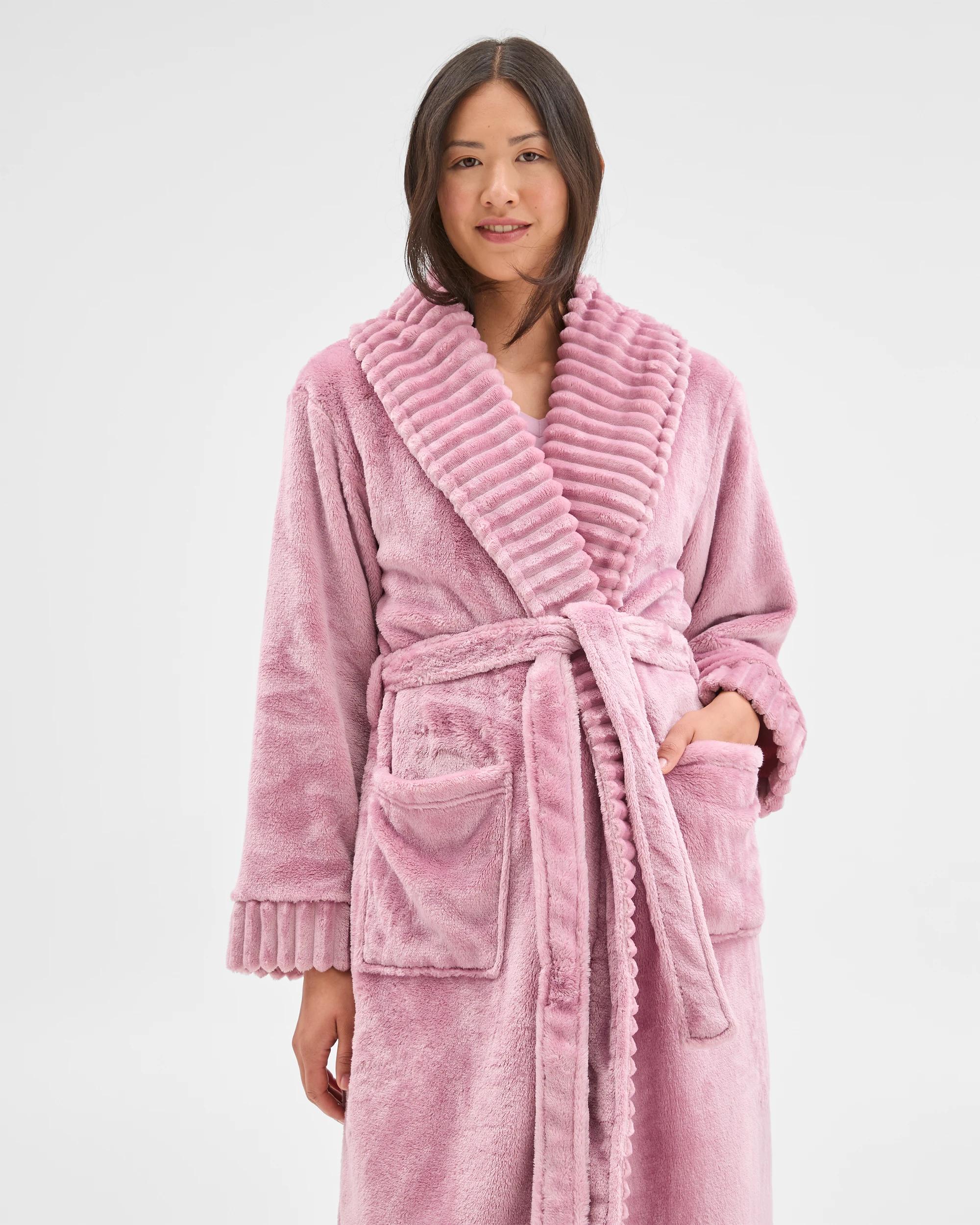 2 Target Woman Jacquard Stripe Sleep Robe PINK, 2 of 9