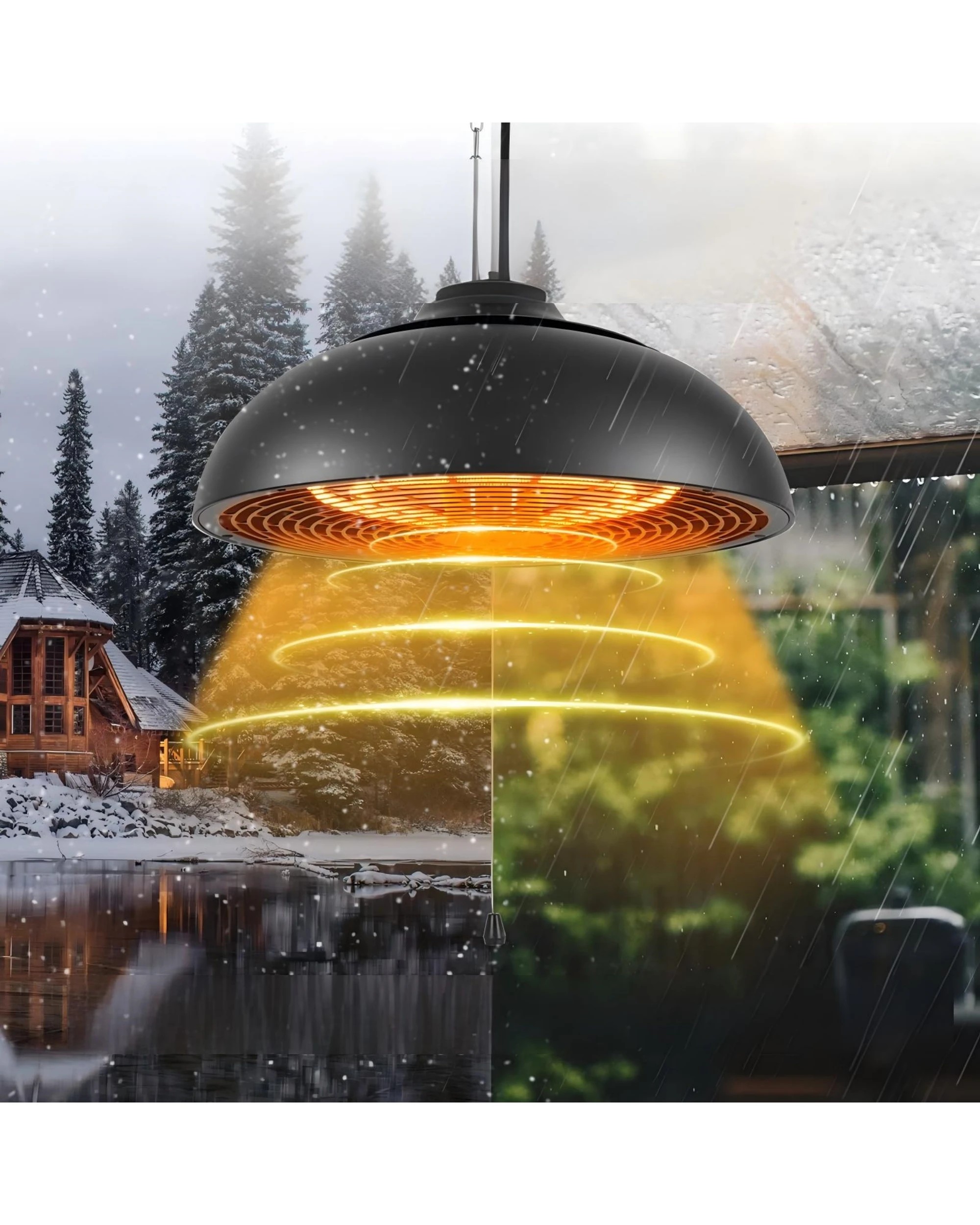 4 Advwin Ceiling Electric Heater Patio Infrared Heater 1500W, 4 of 7