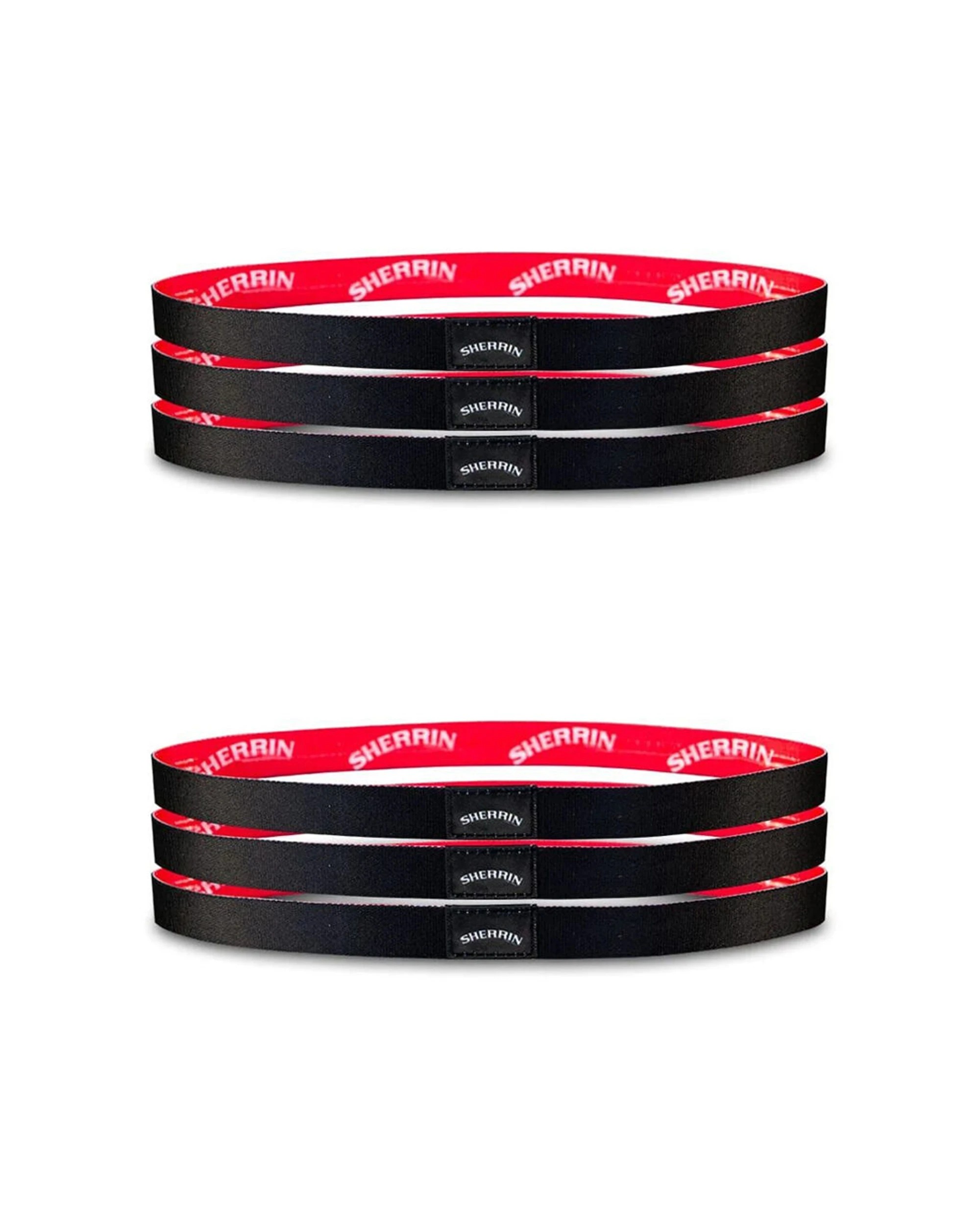 1 Sherrin Hair Headbands Non-Slip Silicone Grip 2 x 3pc One Size Polyester - Black, 1 of 2