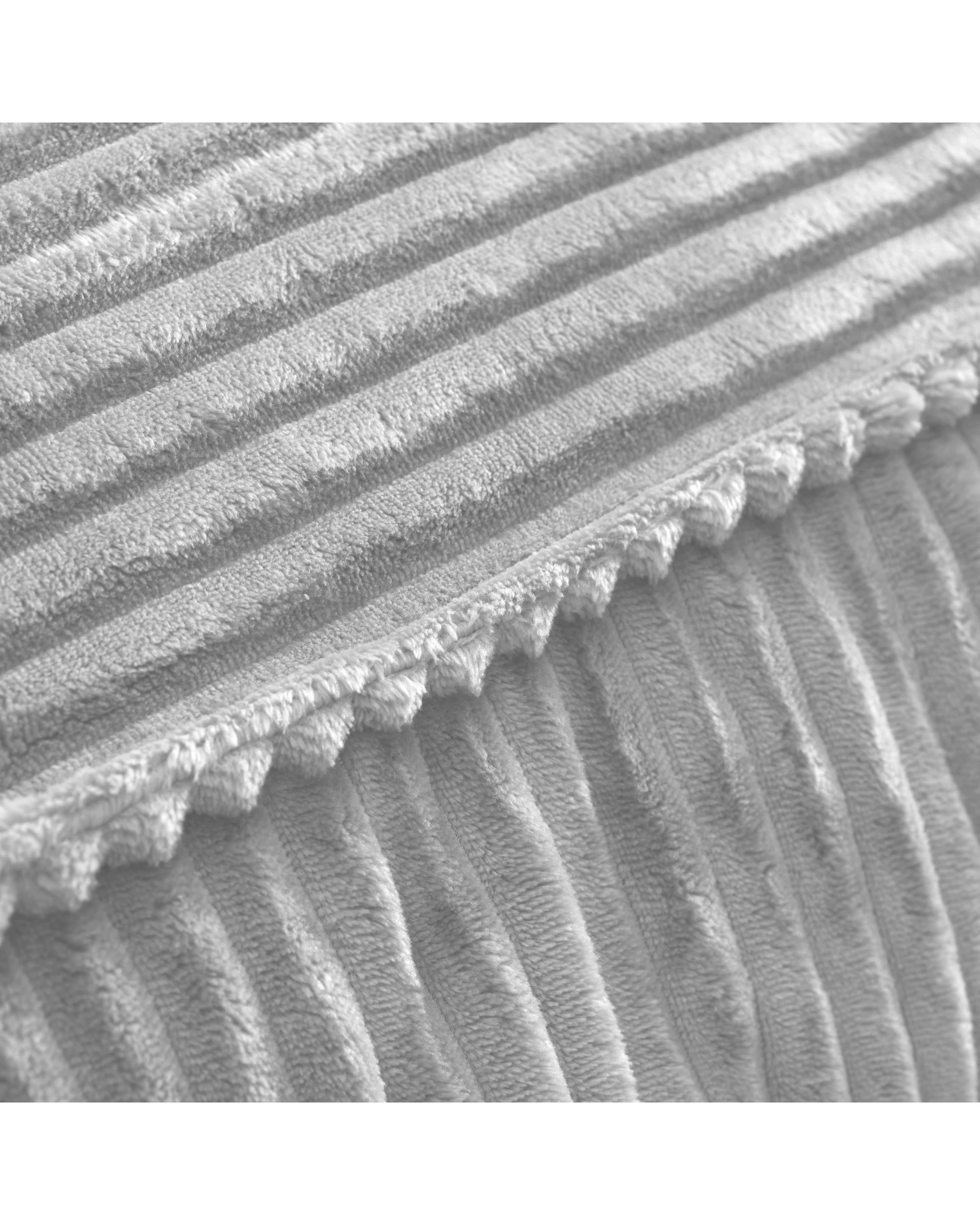 6 Cadence & Co. Wilde Ribbed Luxe Fleece Double Sofa Bean Bag Lounge Cover - Silver Grey, 6 of 8