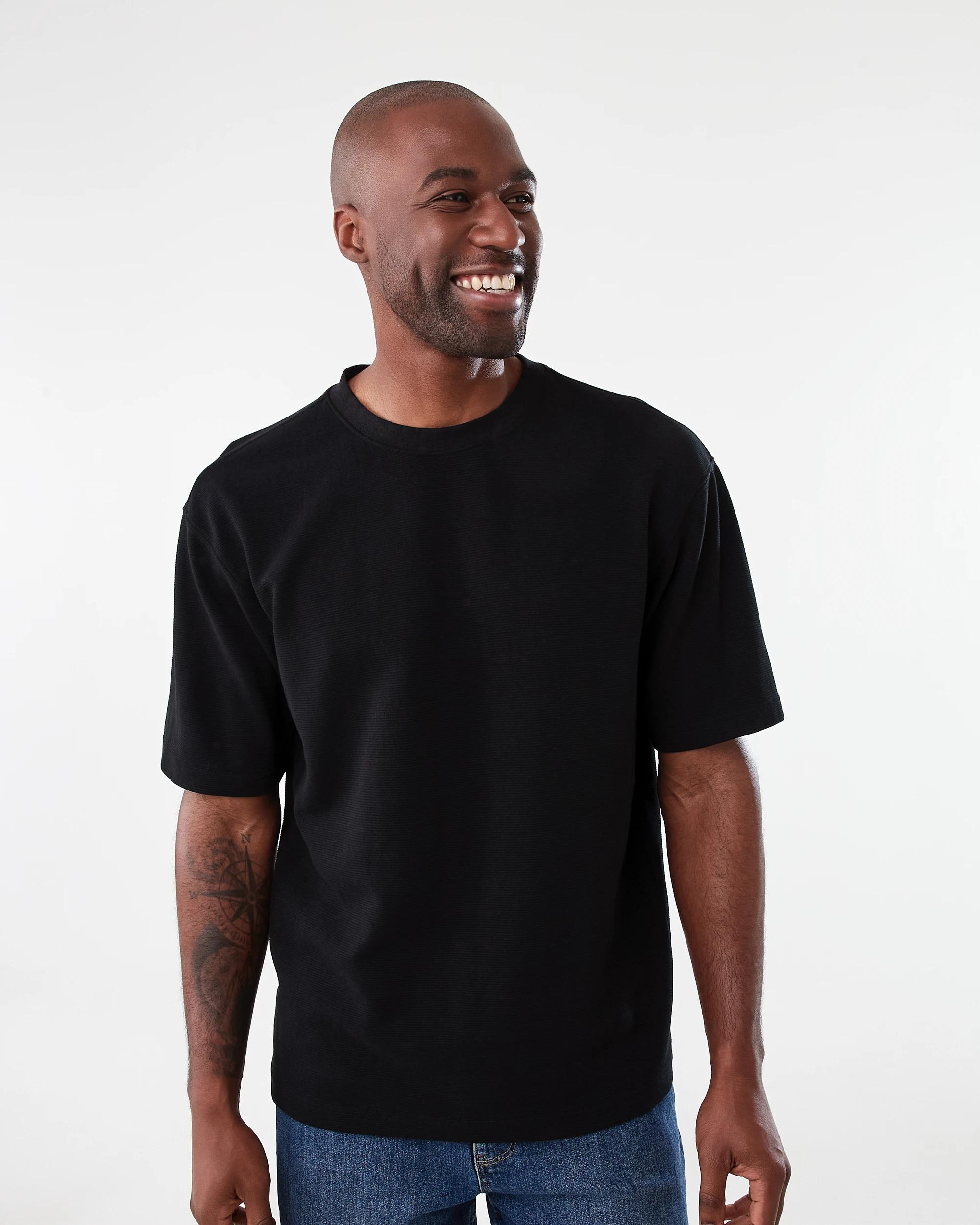 1 Oversized Ottoman T-shirt Black, 1 of 5