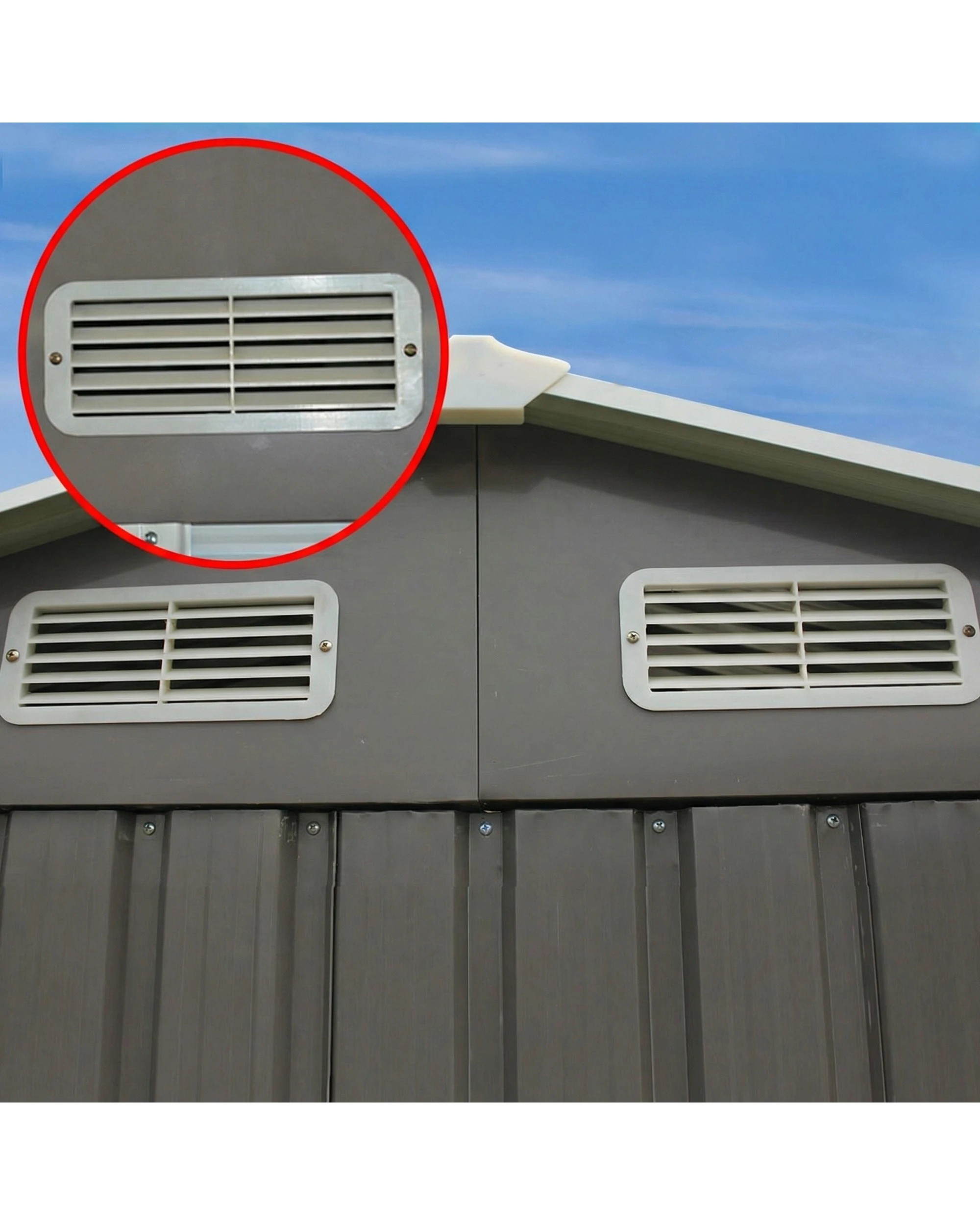 7 Wallaroo 4ft x 6ft Garden Sheds Tool Storage Outdoor Workshop Shelter Spire Roof - Grey, 7 of 9