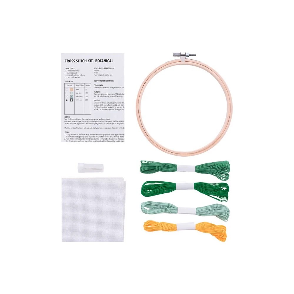 3 Born Cross Stitch Kit Leaves, 3 of 3