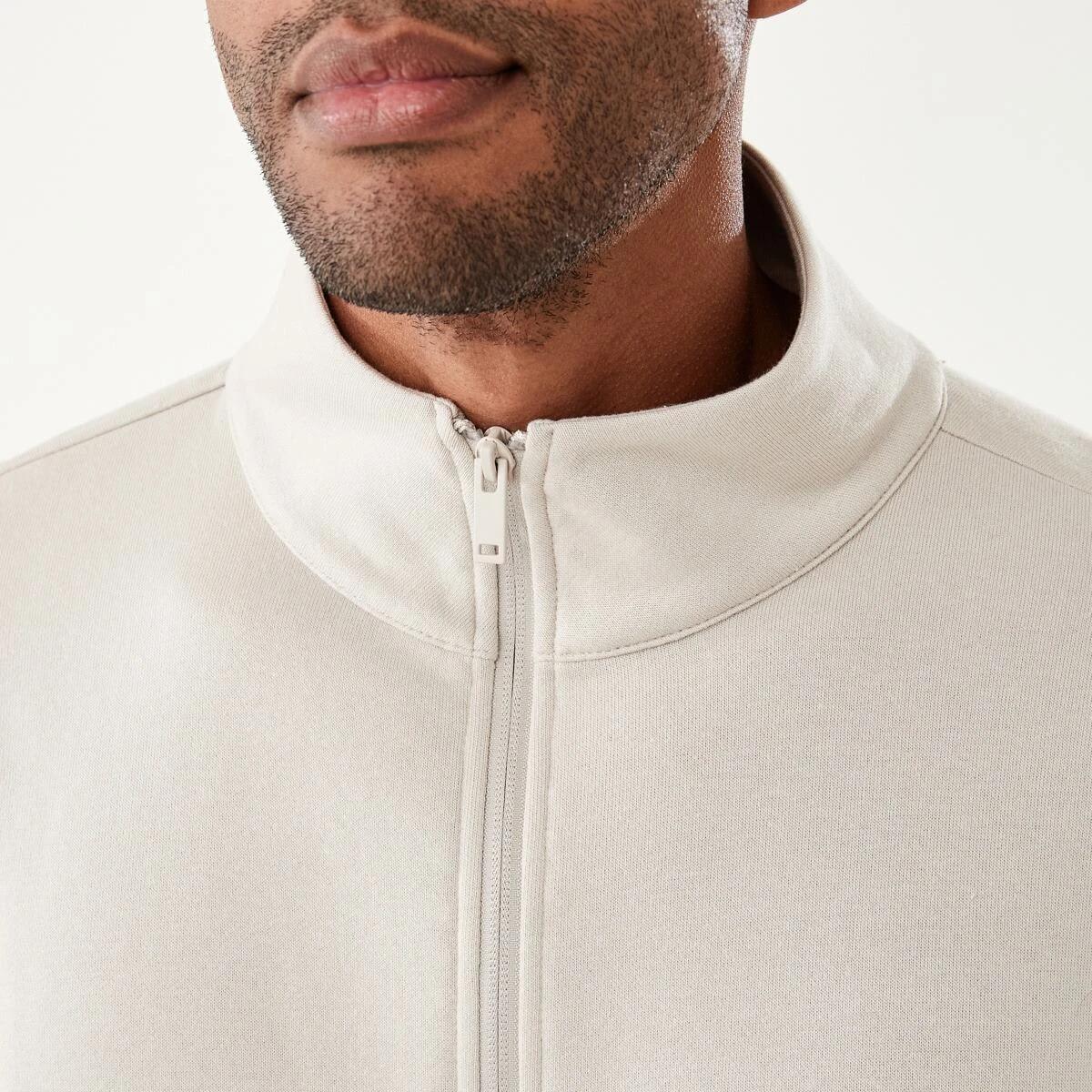 5 Active Mens Half Zip Pullover Sil Beige, 5 of 6
