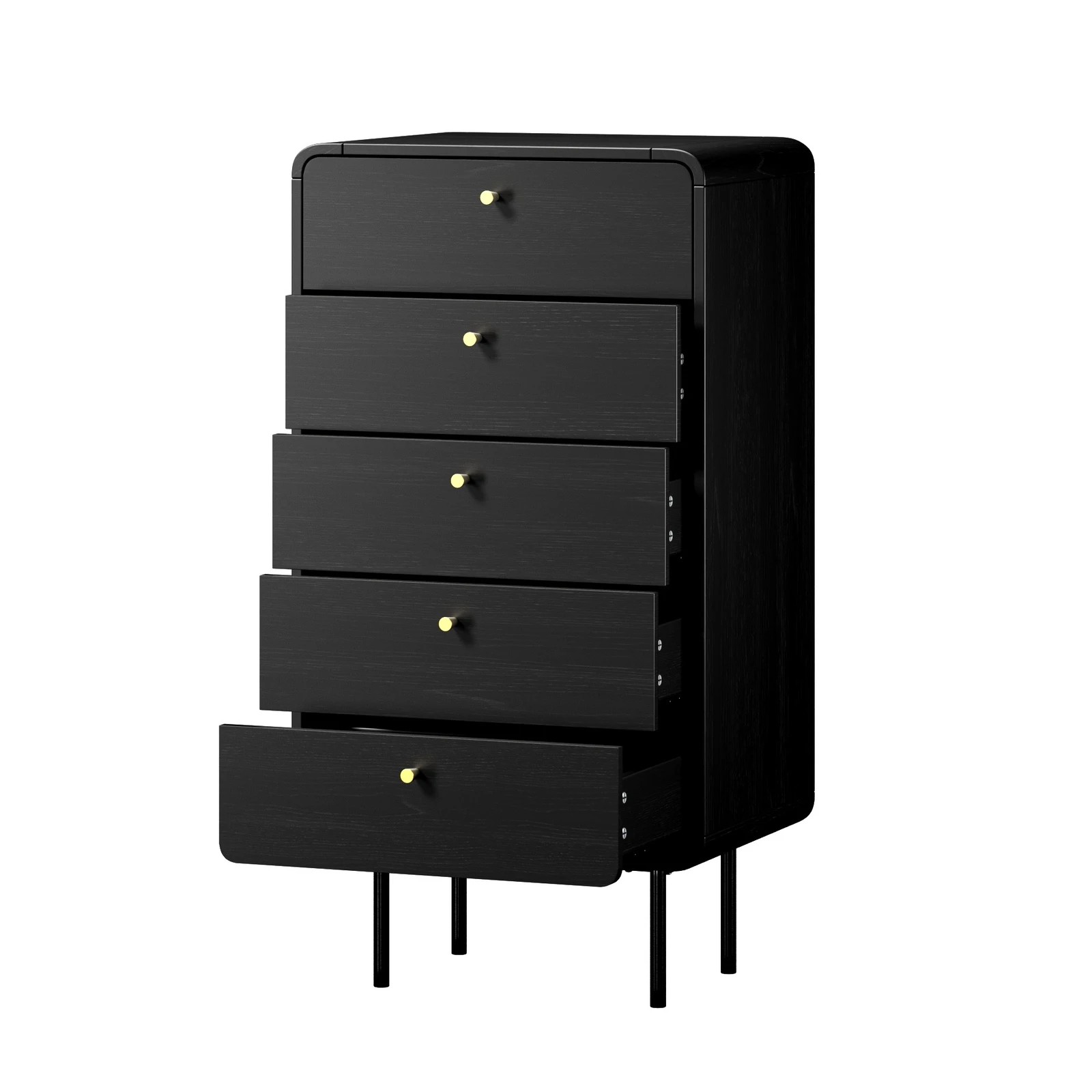 8 Oikiture 5 Chest Of Drawers Tallboy Storage Cabinet Dresser
 - Black, 8 of 10