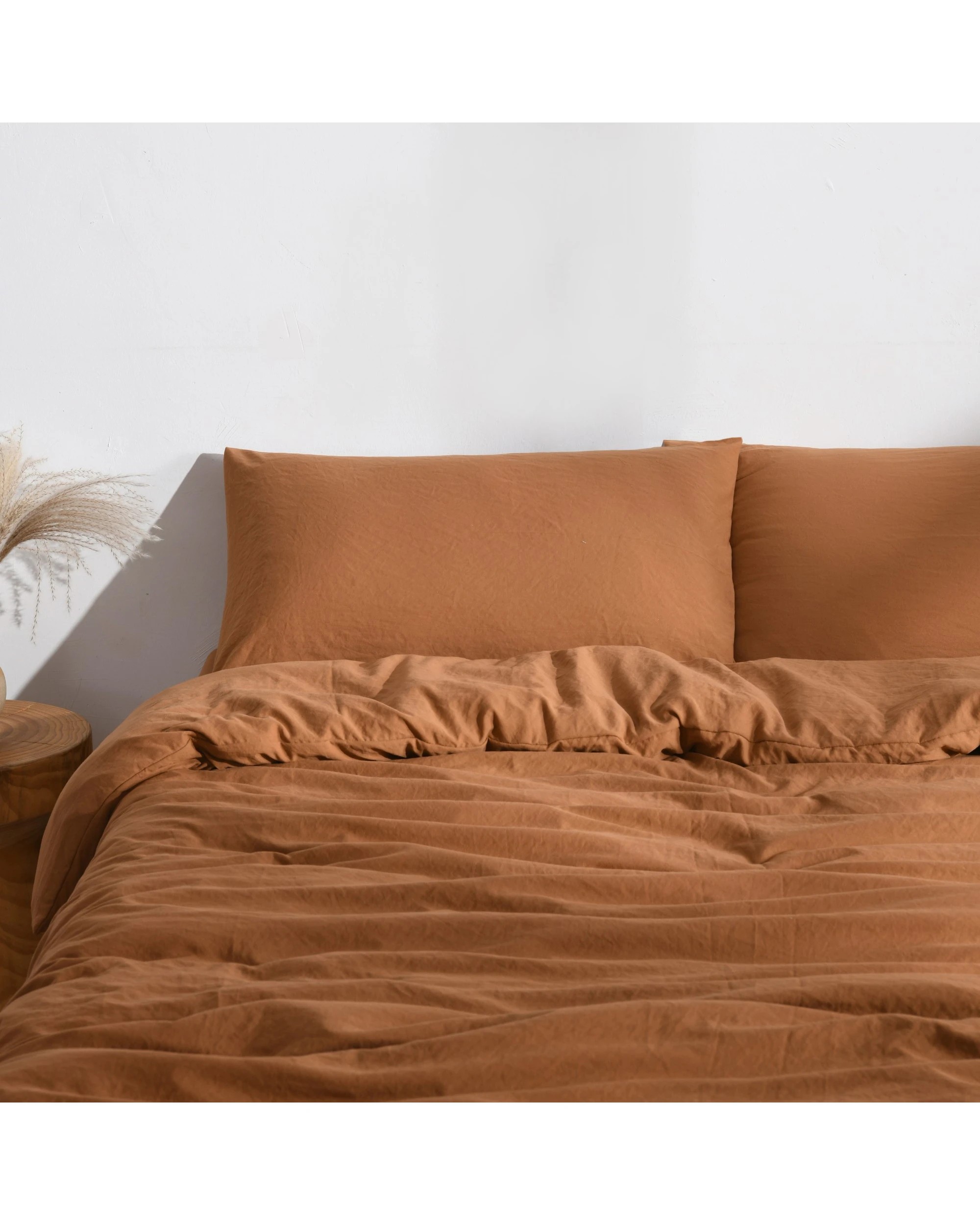 5 Dreamaker Superfine Washed Microfibre Quilt Cover Set - Double Bed - Rust, 5 of 7
