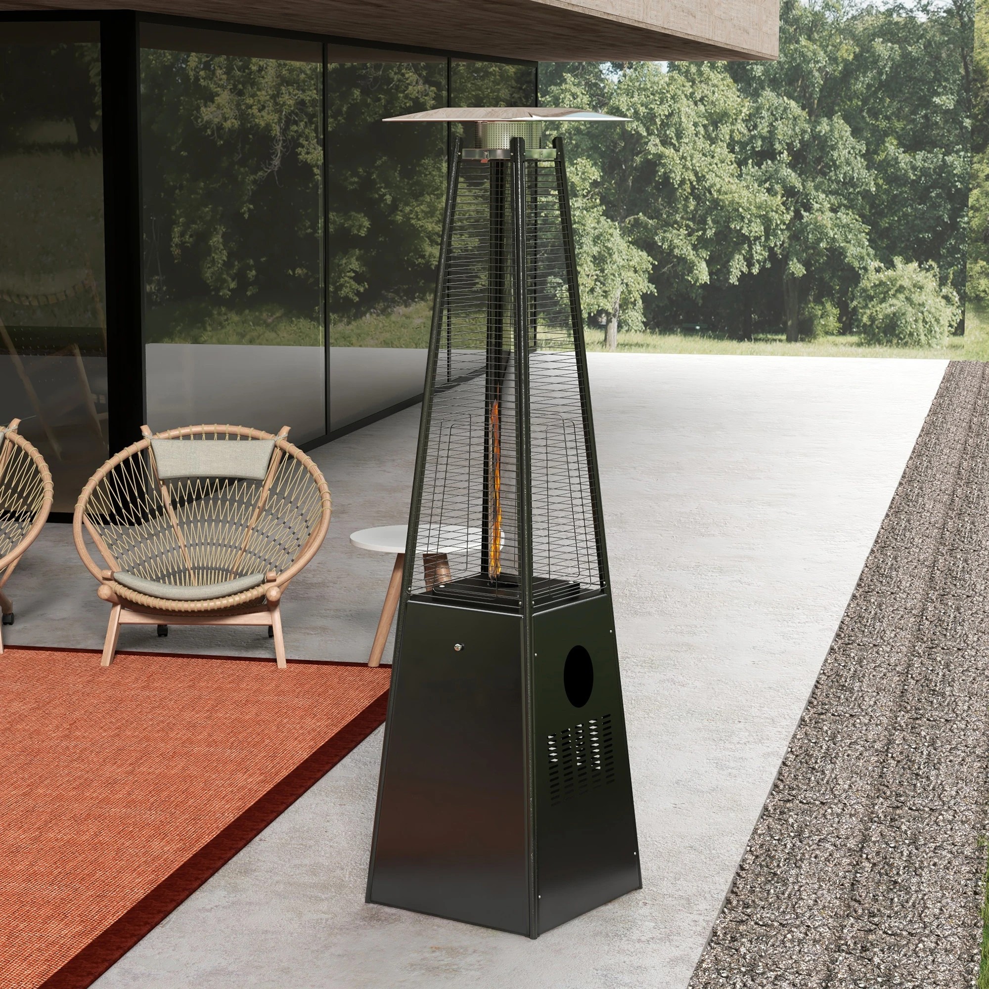 2 Havana Outdoors Gas Pyramid Flame Heater 13KW Steel Regulator Black - Black, 2 of 7