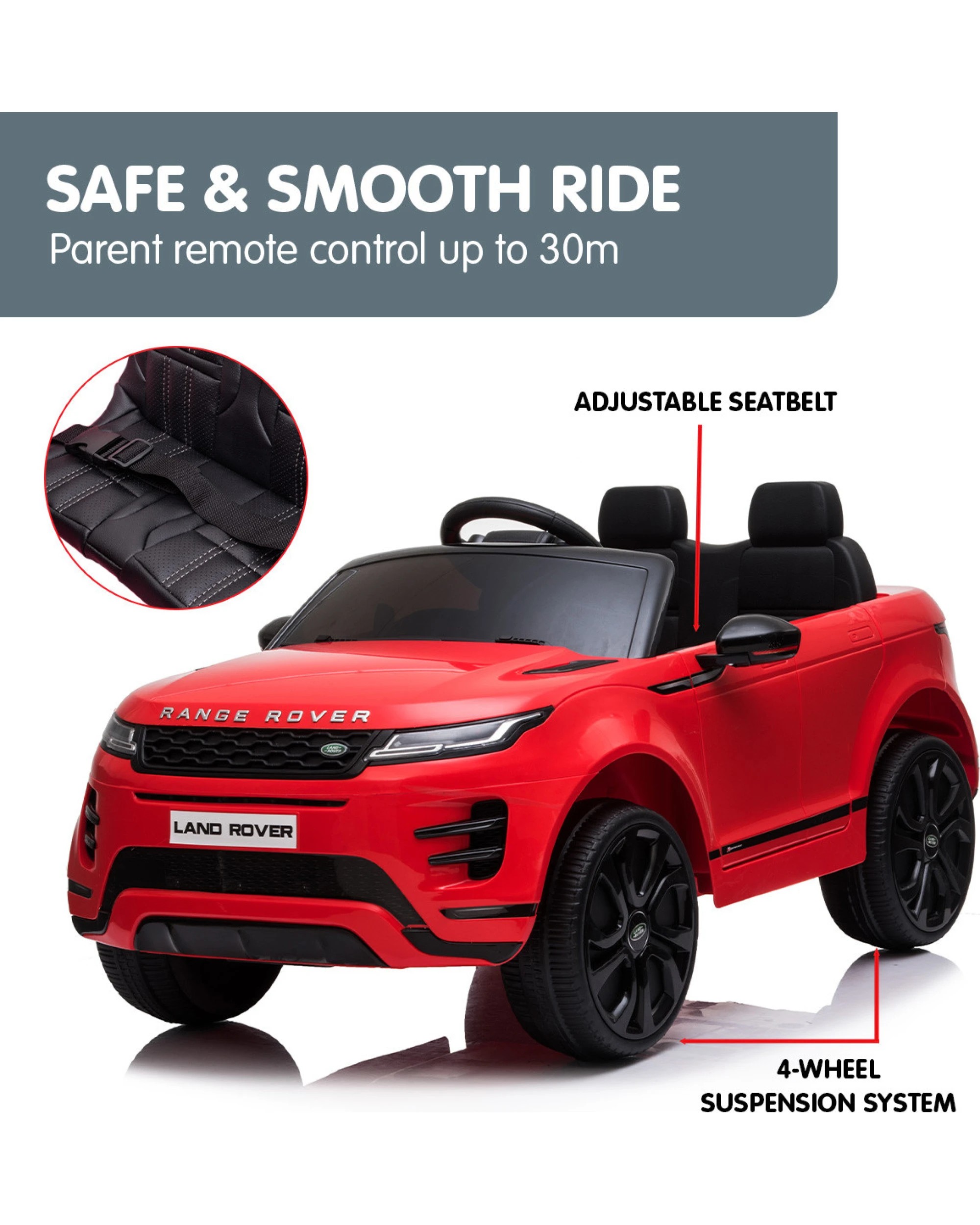 6 Kahuna Land Rover Licensed Kids Electric Ride On Car Remote Control - Red, 6 of 10