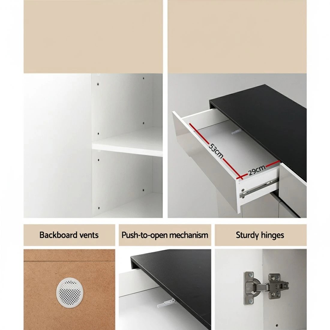 4 Artiss Shoe Rack Cabinet Storage 120cm w/ Drawer - Lydia - Multi, 4 of 5