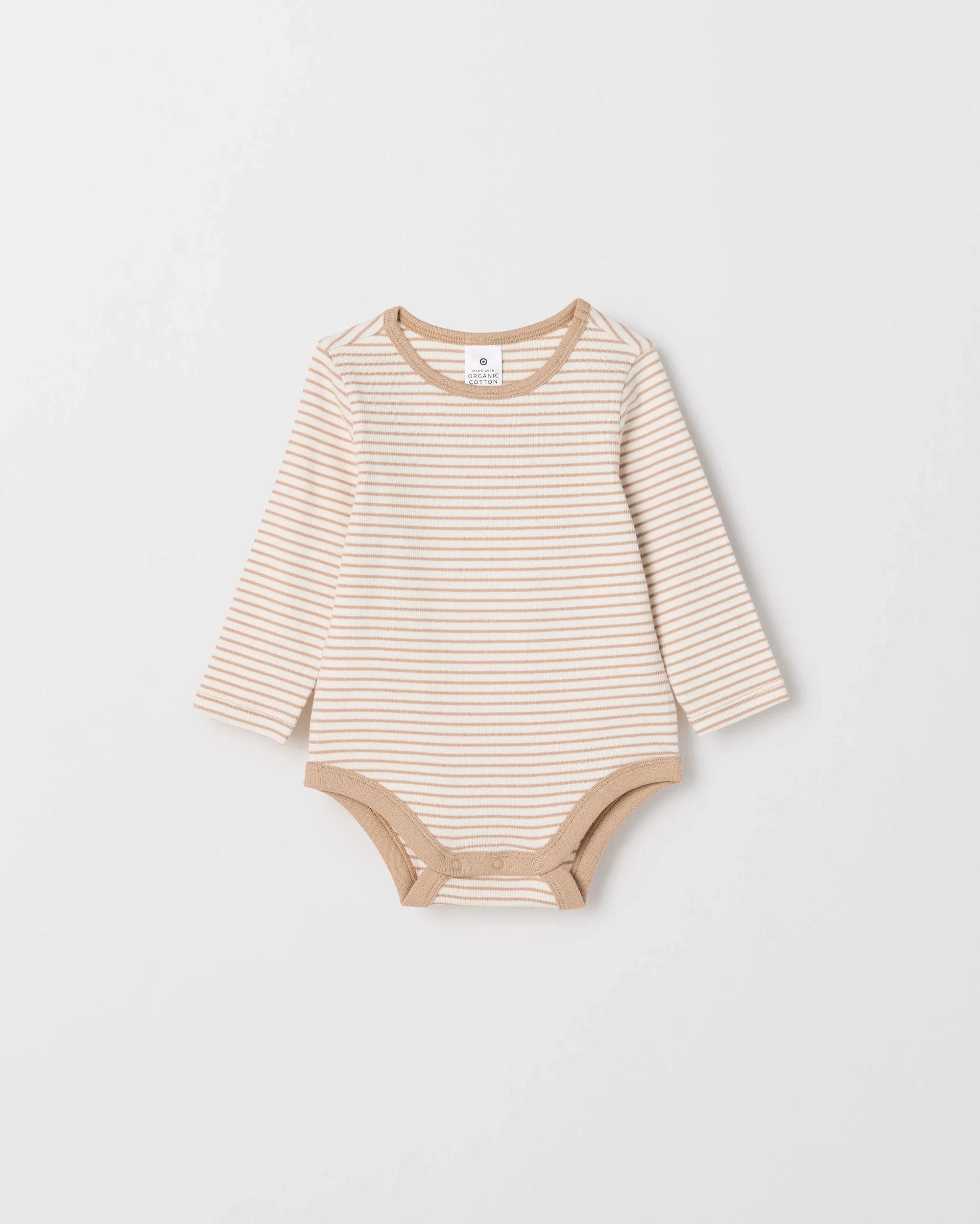 3 Target Baby Baby Organic Cotton 3 Pack Long Sleeve Rib Bodysuit BEARS CLOUD DANCER, 3 of 5