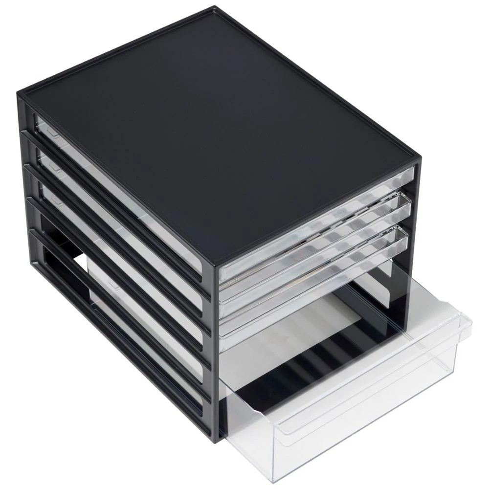 4 J.Burrows Desktop File Organiser 4 Drawer Black, 4 of 4