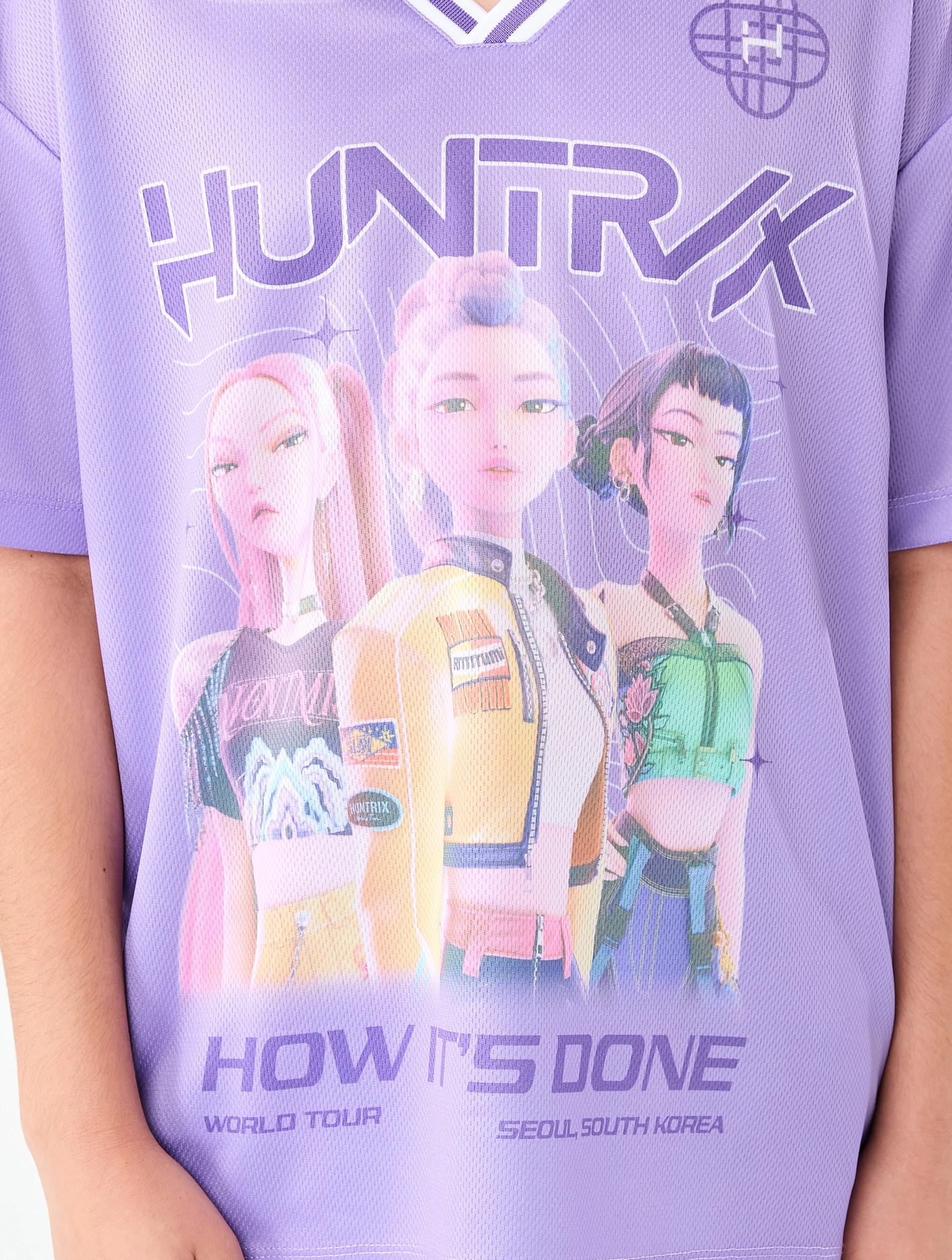 4 KPop Demon Hunters License V-Neck Mesh T-shirt Purple Dh, 4 of 8