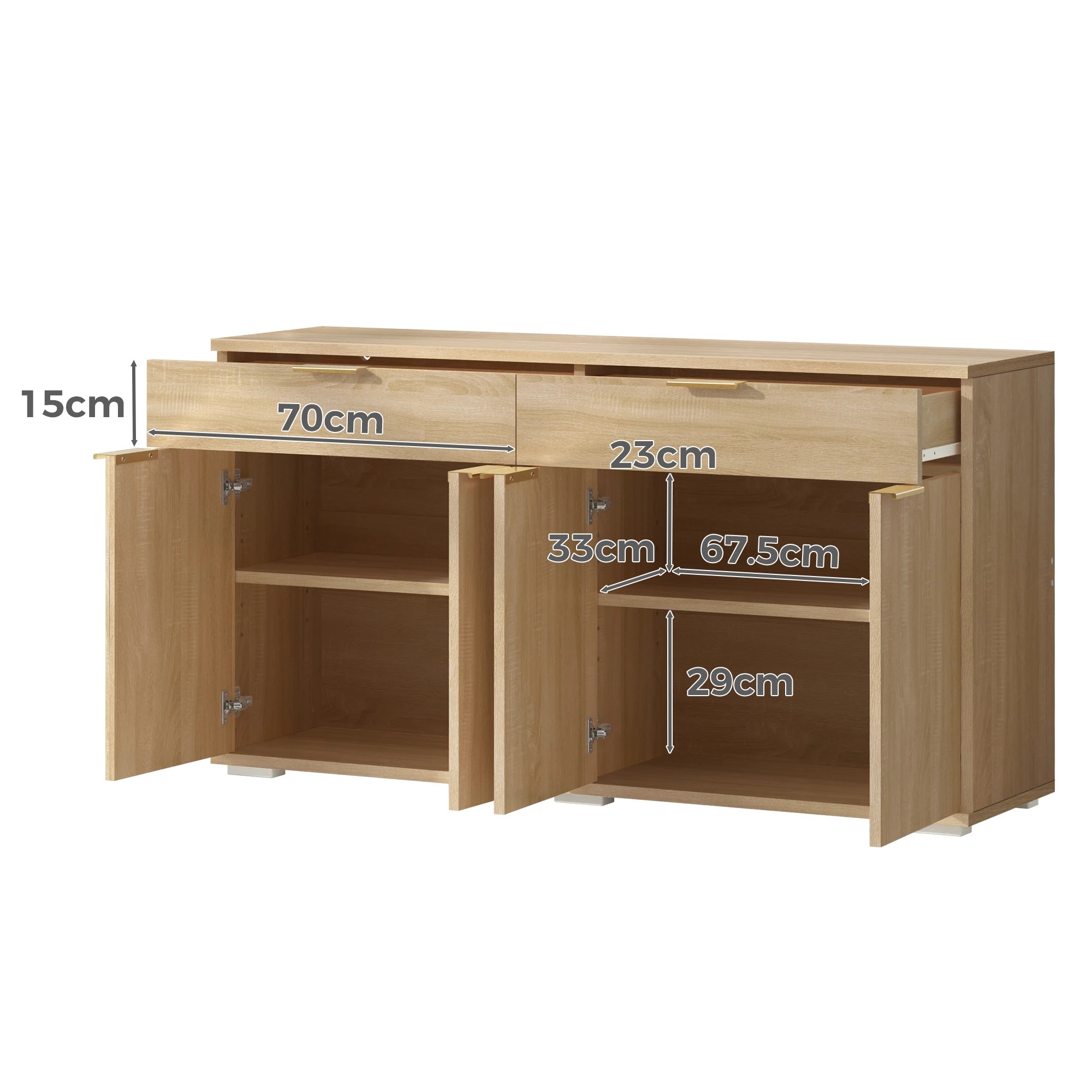 9 Alfordson Buffet Sideboard Cabinet - Natural, 9 of 9