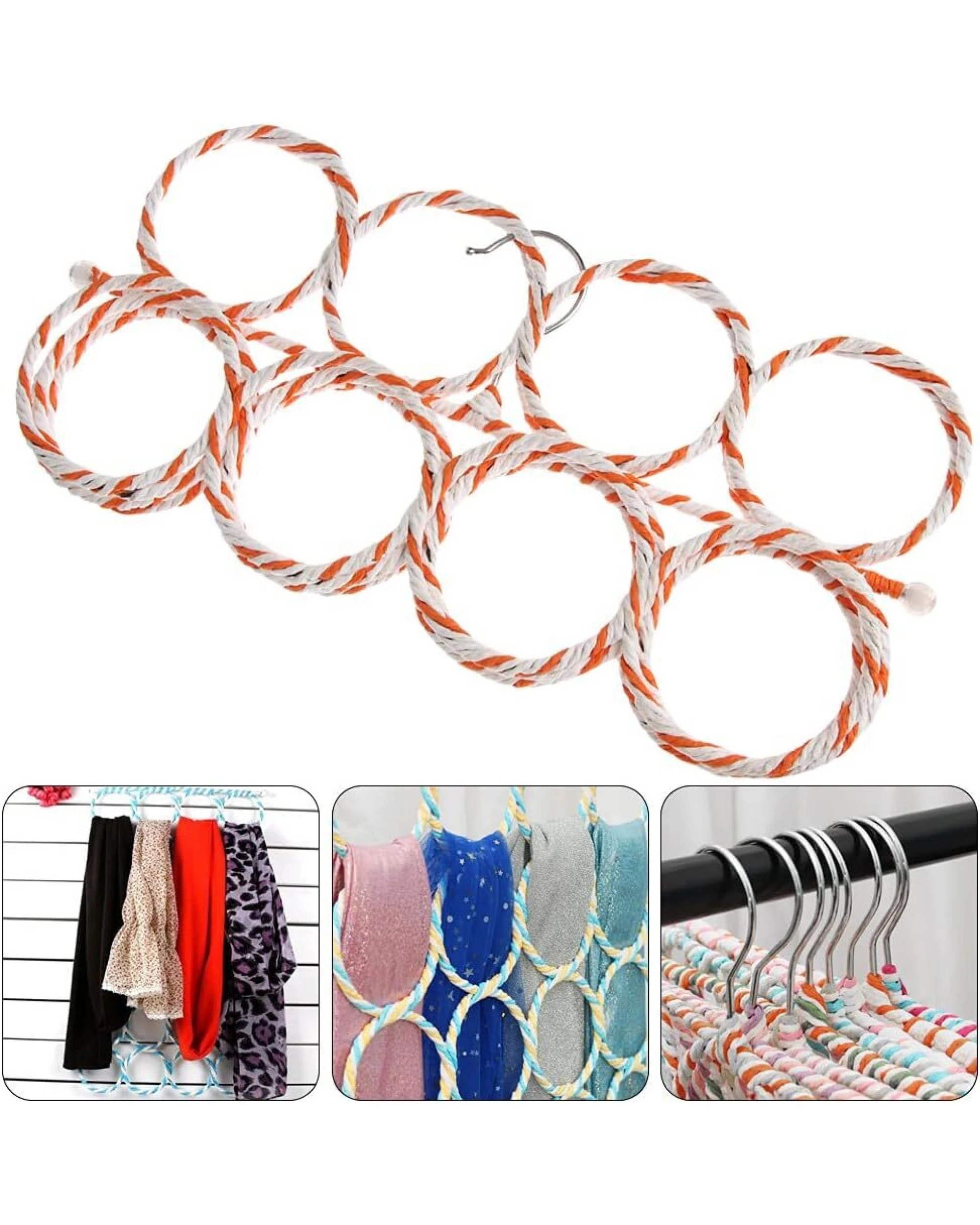 7 BR Home 2x 24 Hole Scarf Hanger Holder Storage Tie Belt Scarf Organiser, 7 of 8