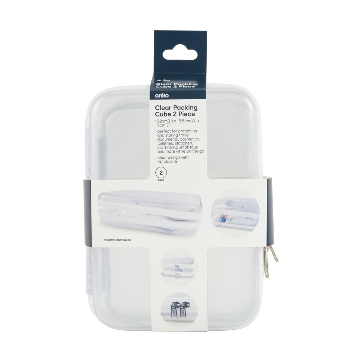 6 2 Pack Clear Packing Cubes - White, 6 of 8