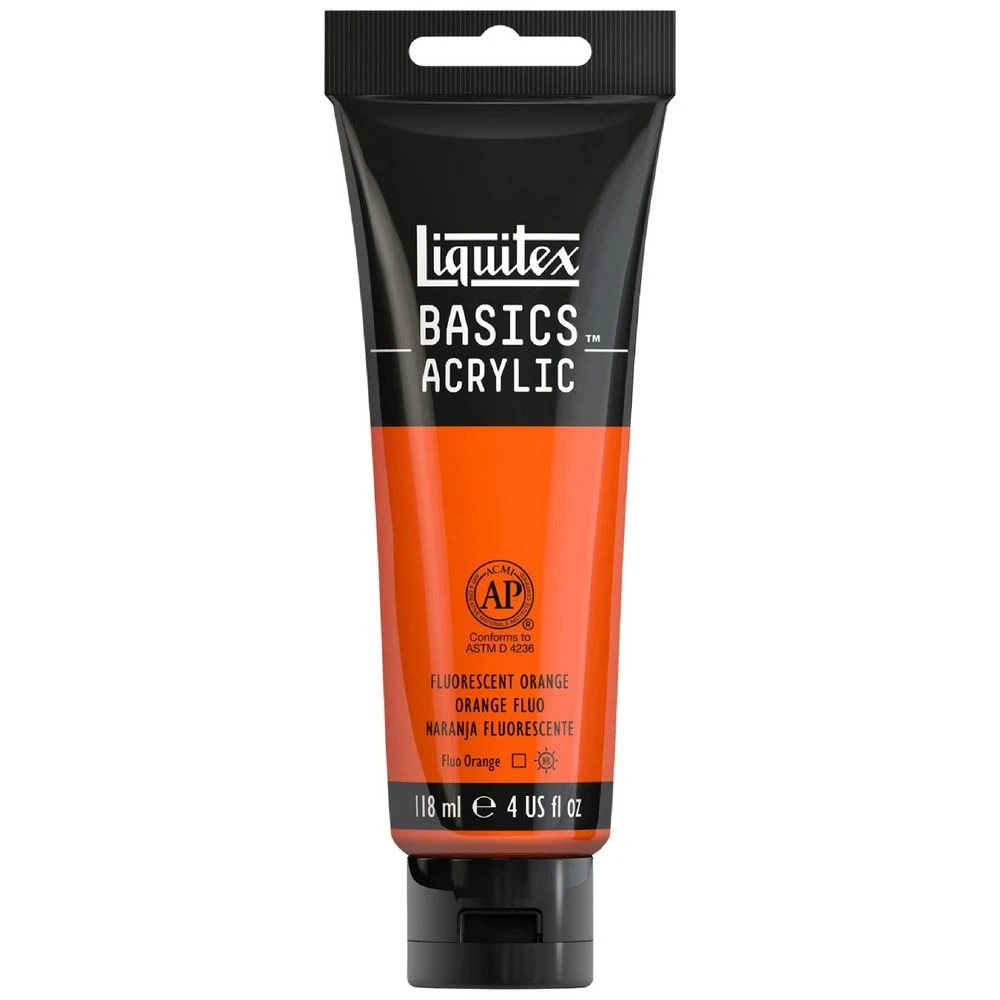 1 Liquitex Basics Acrylic Paint 118mL Fluorescent Orange, 1 of 5