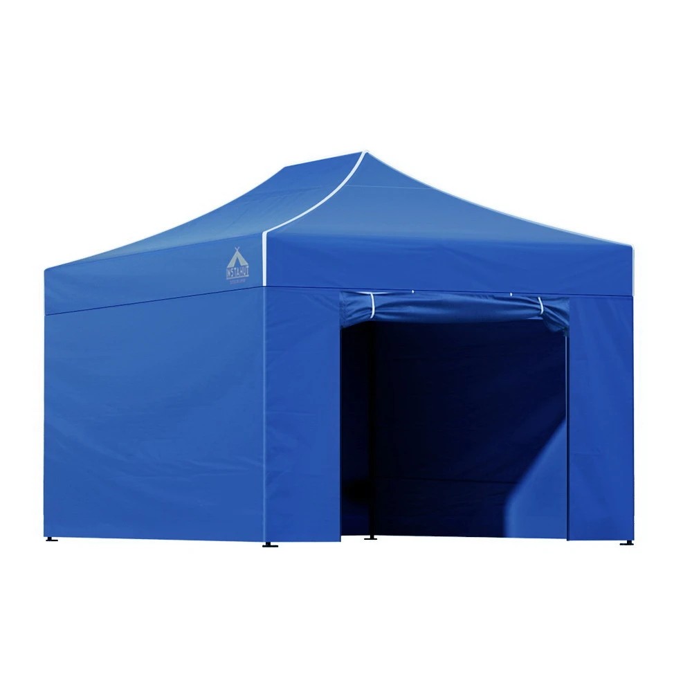 1 Instahut Gazebo 3x4.5 Pop Up Marquee Folding Tent Wedding Gazebos Camping Outdoor Shade Canopy - Blue, 1 of 8