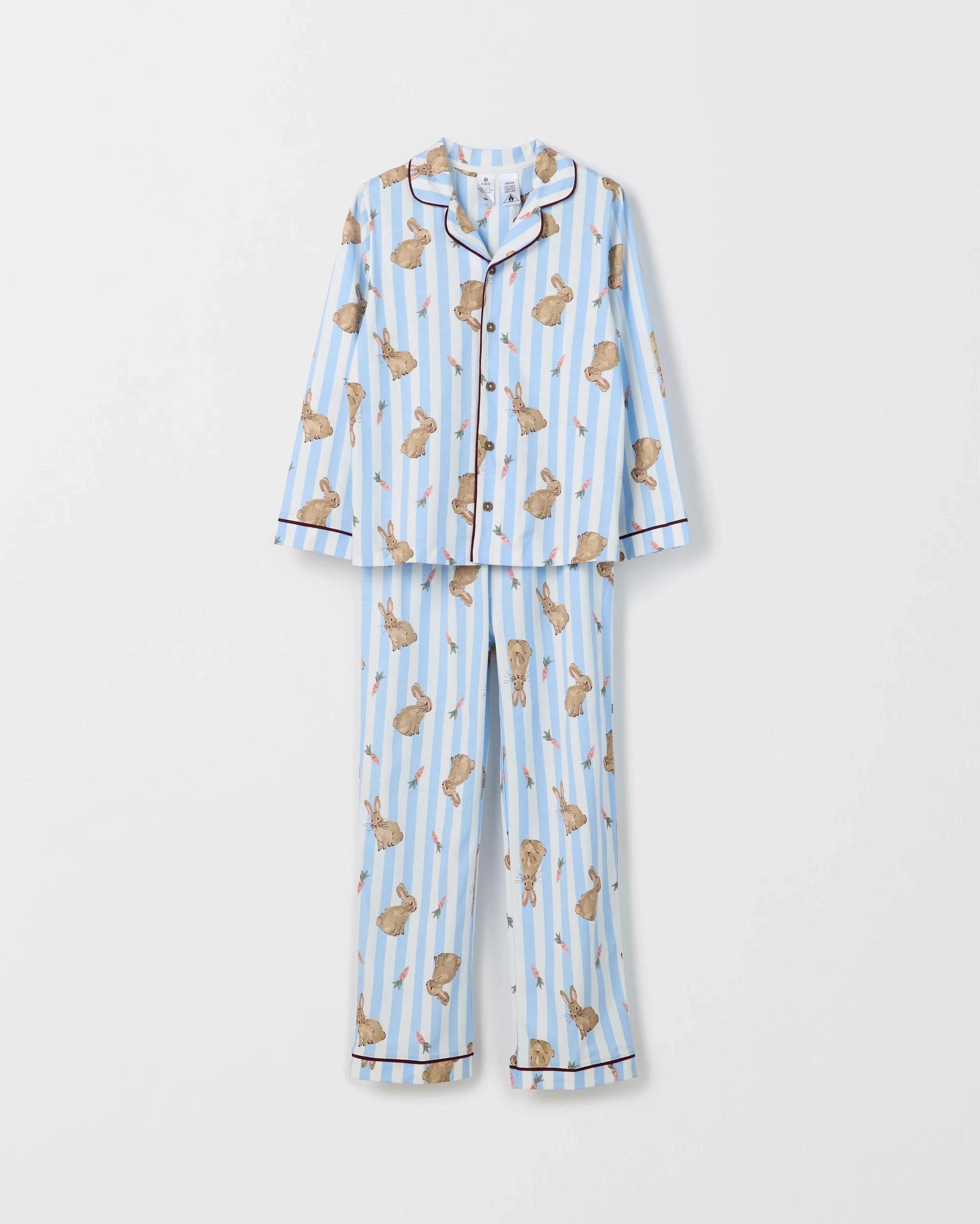 9 Target Kids Family Matching Australian Cotton Easter Older Kids Pyjama Set - Bunny Stripe BUNNY BLUE, 9 of 10