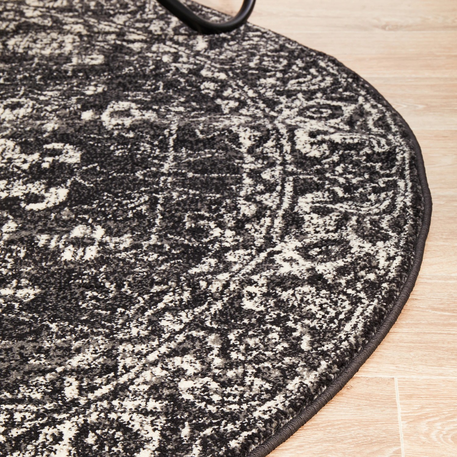 6 Common Ground Rugs Encore 252 200x200cm Round - Medium Pet Friendly Rug - Charcoal, 6 of 8