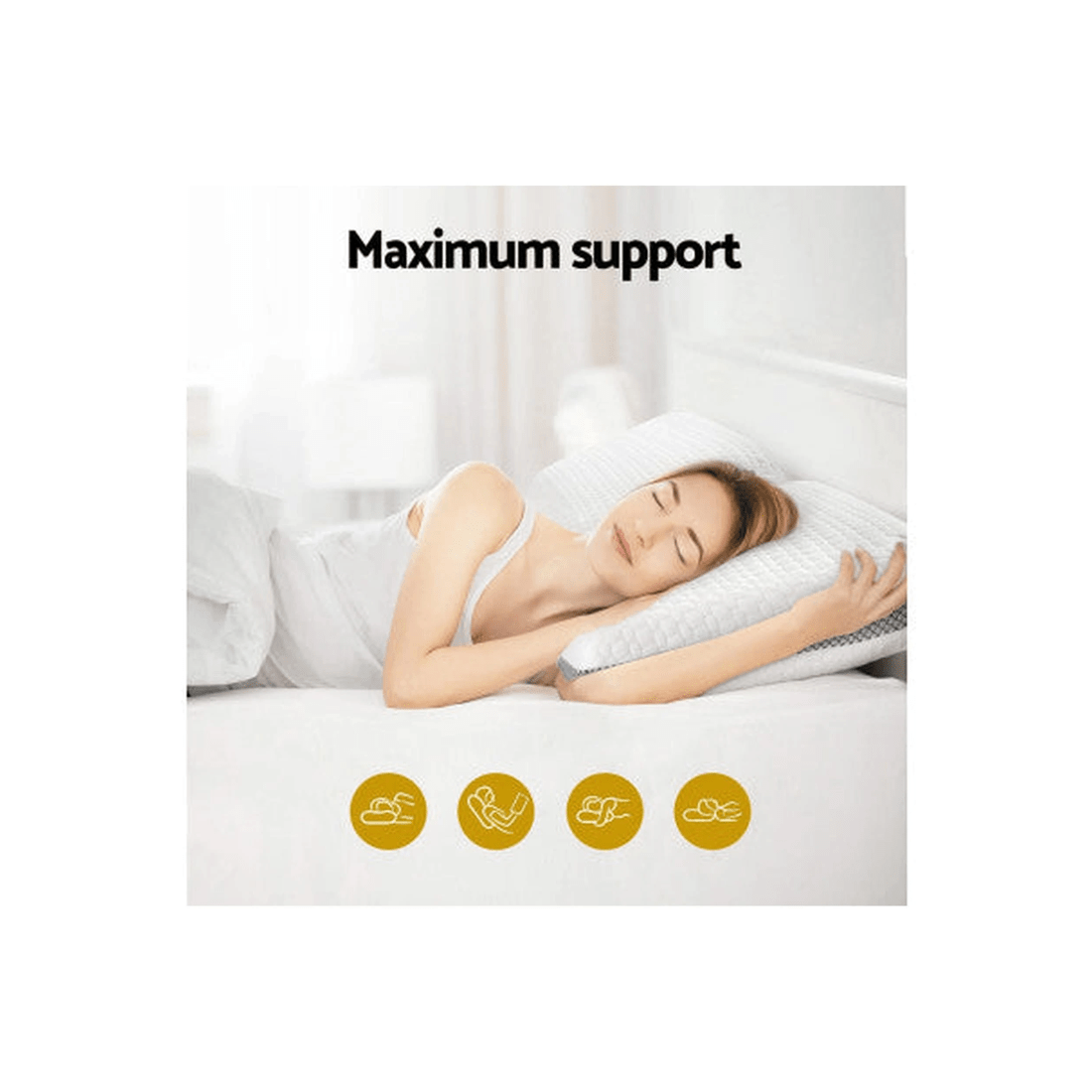 4 Giselle Memory Foam Pillow - White, 4 of 7