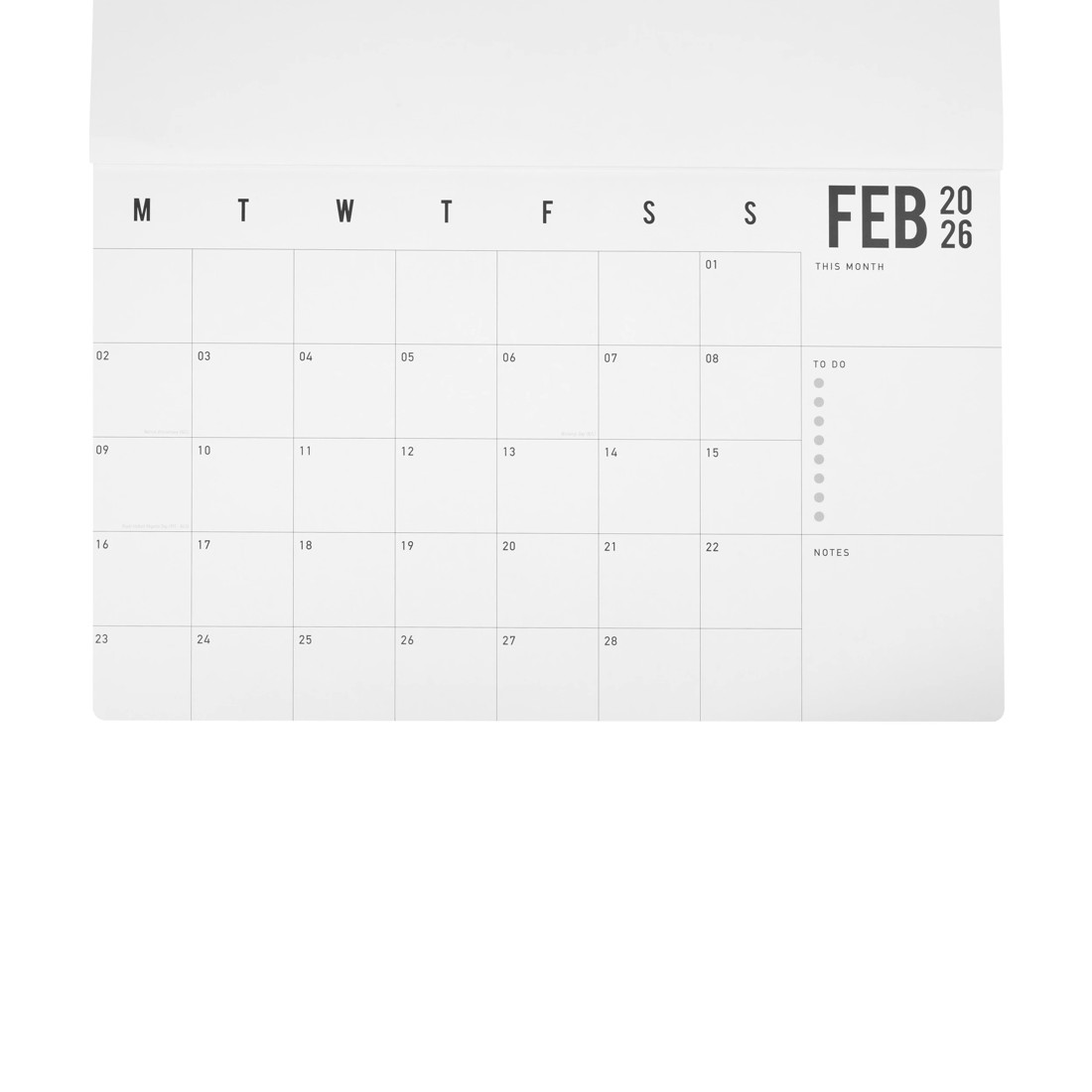 2 2026 Wall Jumbo Black Calendar, 2 of 4