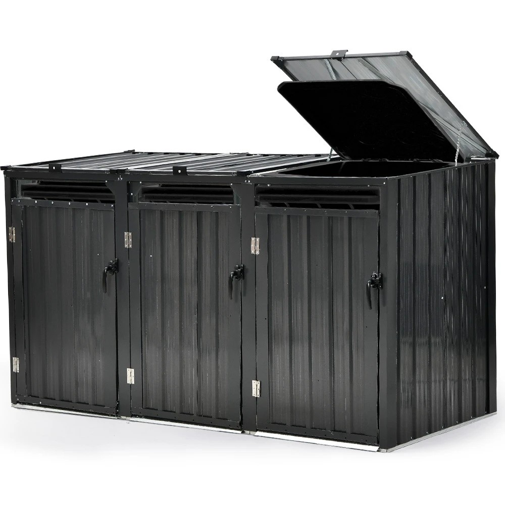 1 PlantCraft Triple Steel Wheelie Garbage Bin Storage Shed, 1 of 1