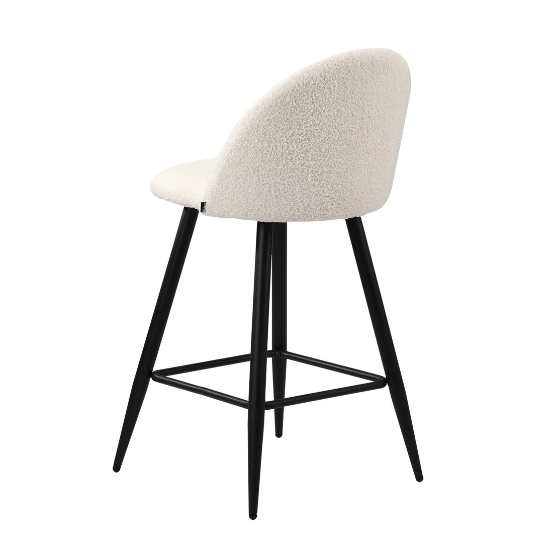 5 Oikiture 2x Bar Stools Kitchen Dining Chairs Counter Stool Boucle Padded
 - White, 5 of 7