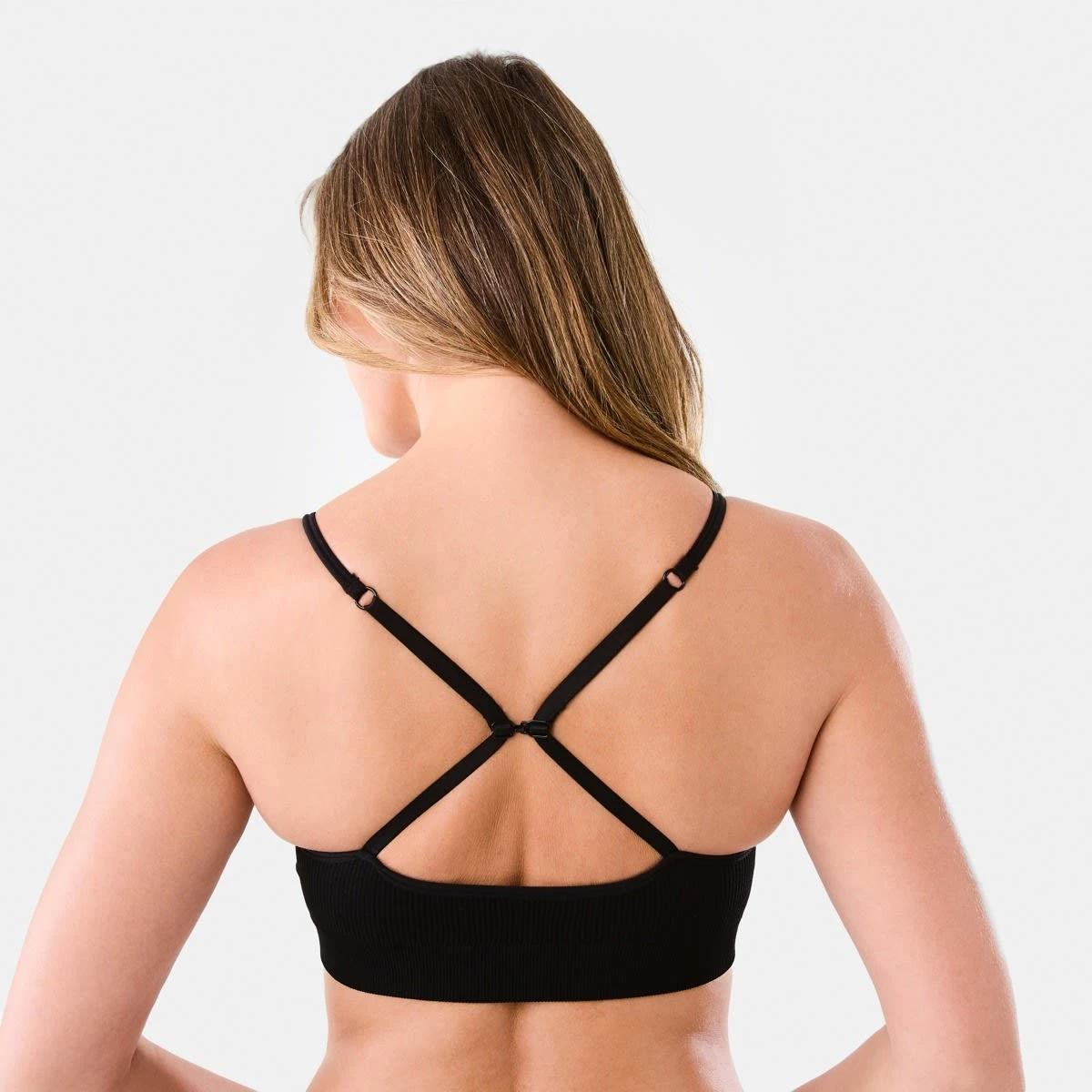 4 Seamfree Rib Crop Bra BLACK, 4 of 9