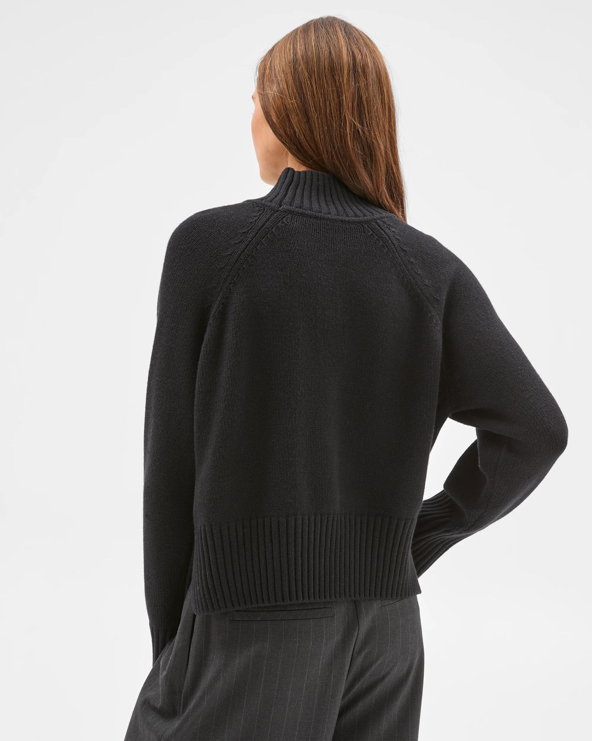 5 Lily Loves Australian Cotton Blend High Neck Knit Jumper BLACK, 5 of 5