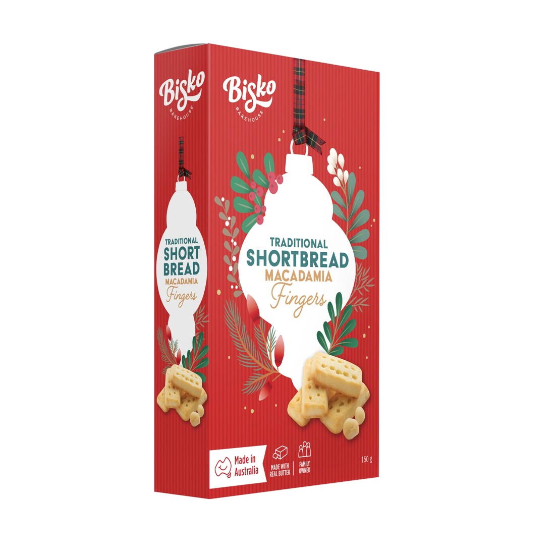 1 Bisko Bakehouse Traditional Shortbread Macadamia Fingers 150g, 1 of 3