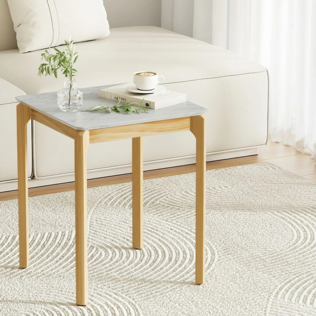 4 Artiss Coffee Table Marble Effect Square - Multi, 4 of 6