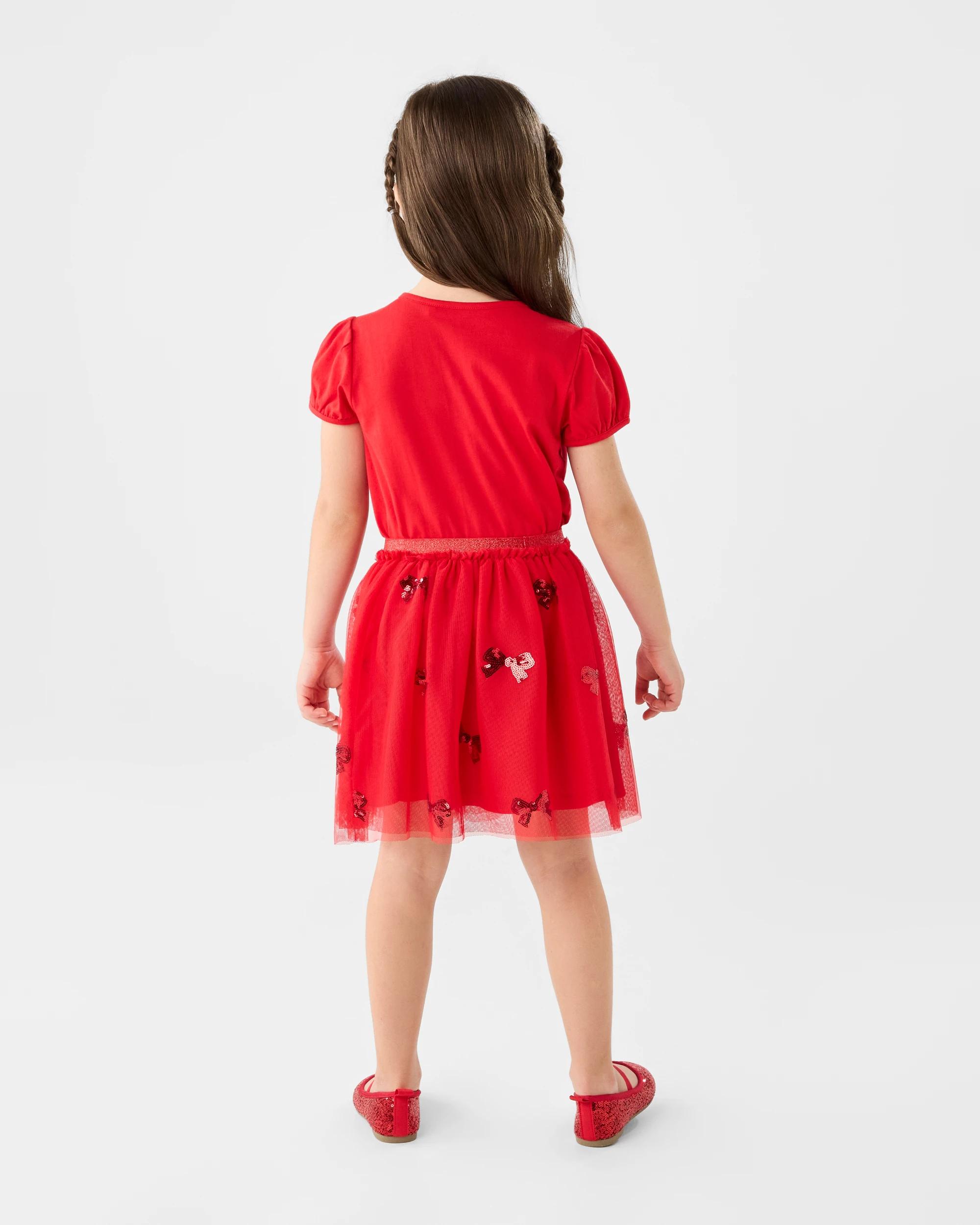 7 Christmas Bow Sequin T-shirt Strawberry, 7 of 7