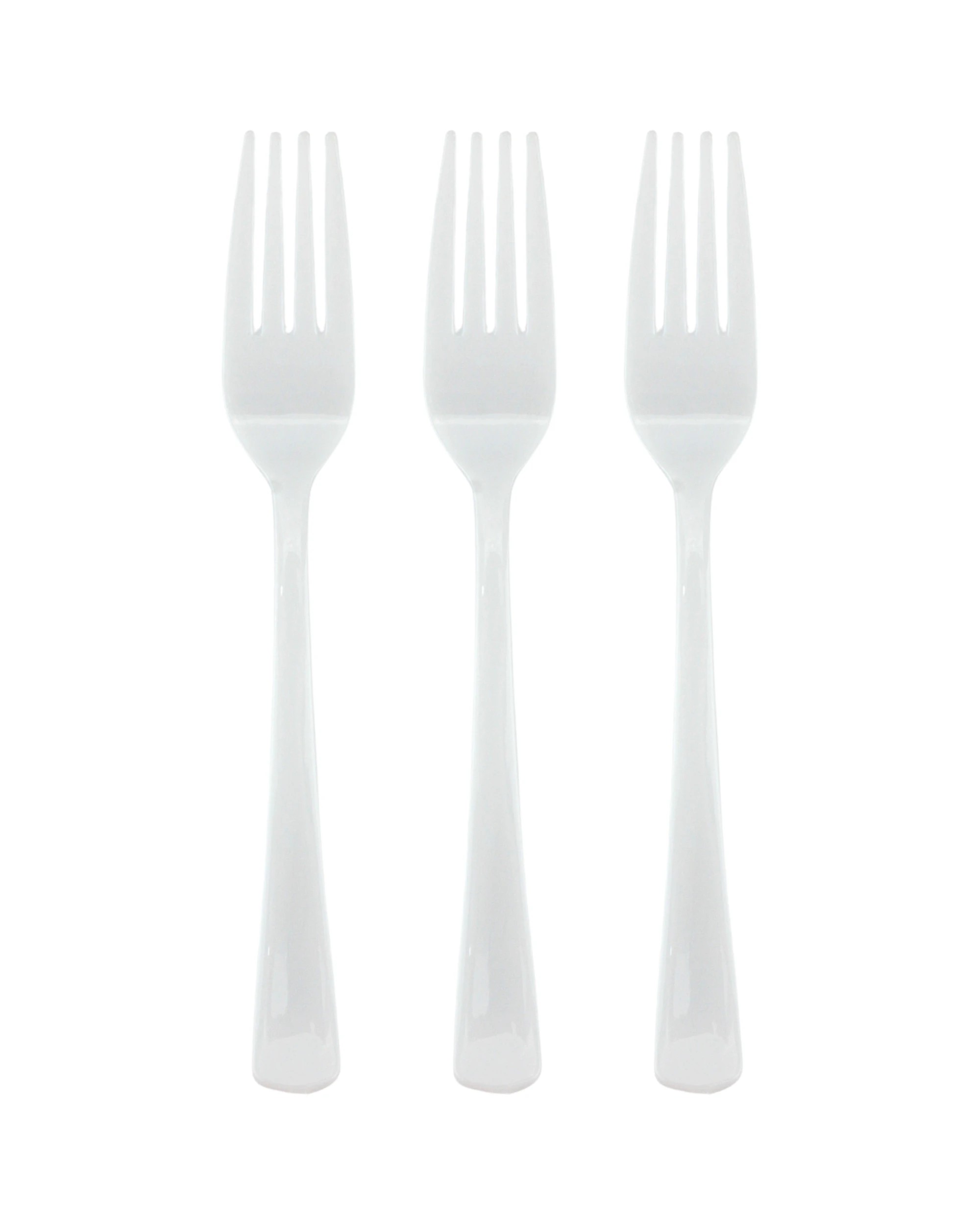 1 Fun Time White Reusable Plastic Forks Pack of 20 - White, 1 of 2