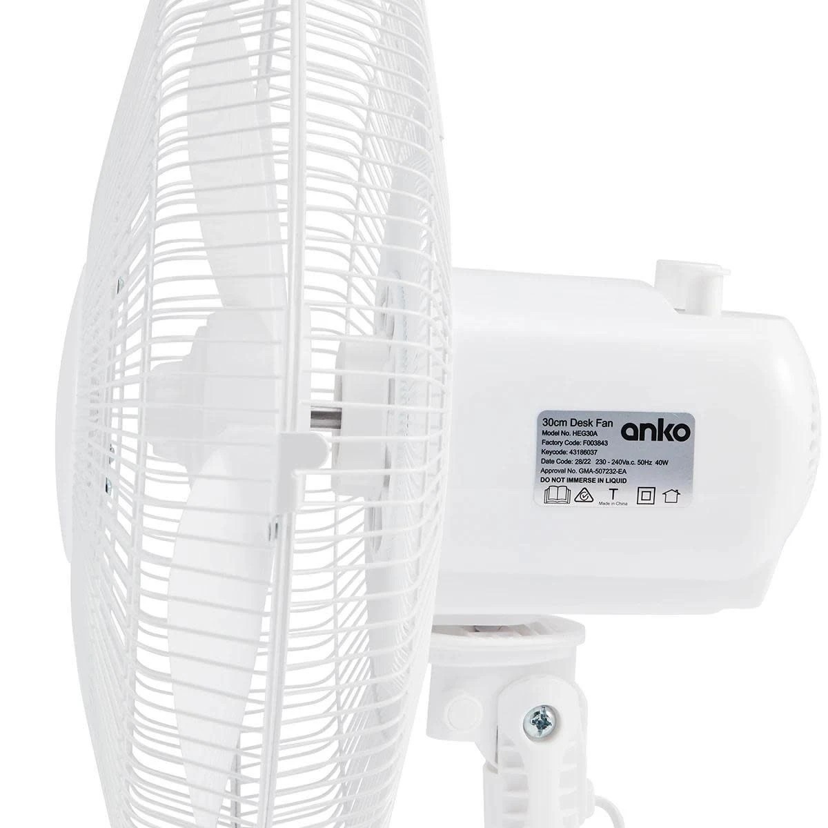 7 30cm Bench Fan - White, 7 of 9