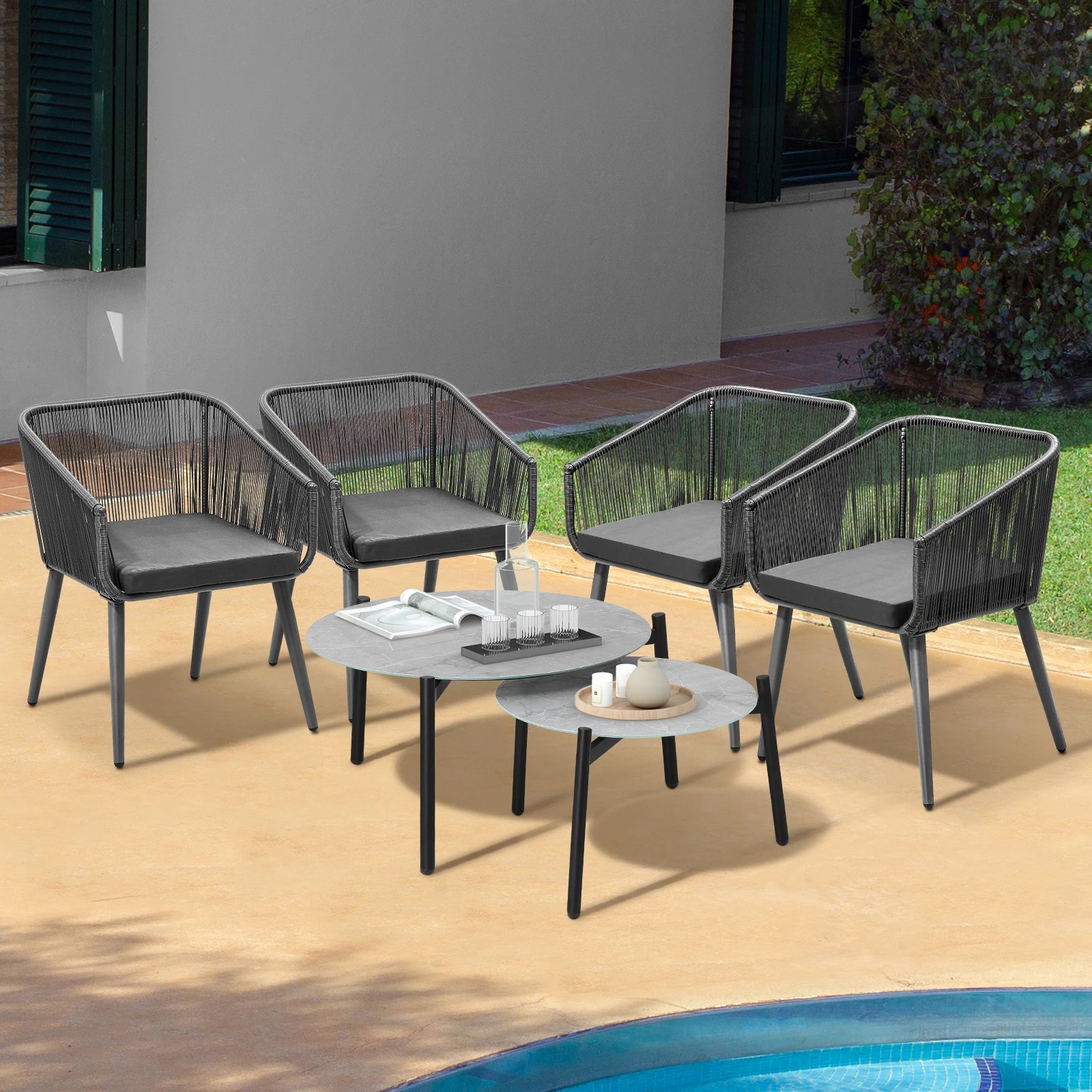 3 Livsip 6 Piece Outdoor Patio Set Lounge Furniture Setting - Multi, 3 of 10