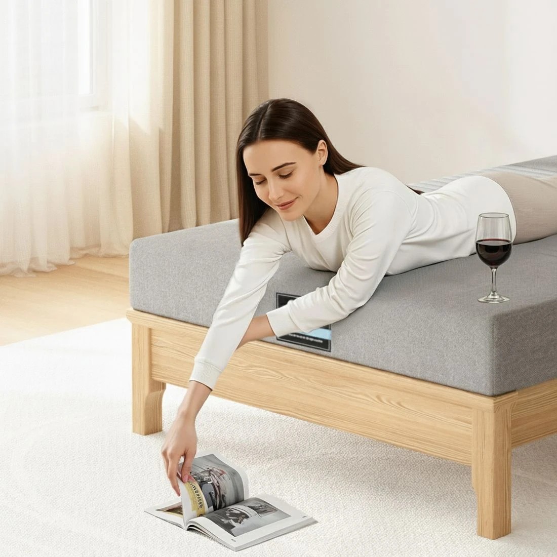 10 Giselle Bedding Cool Gel Memory Foam Mattress 7-Zone Washable Bamboo Cover 15cm Single - Grey, 10 of 10