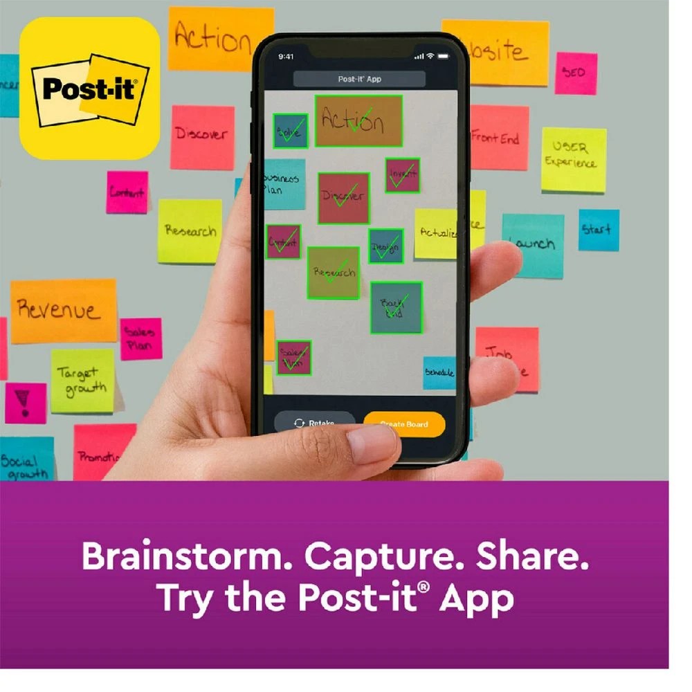 5 Post-it Super Sticky Notes 76x76mm Assorted 15 Pack, 5 of 9