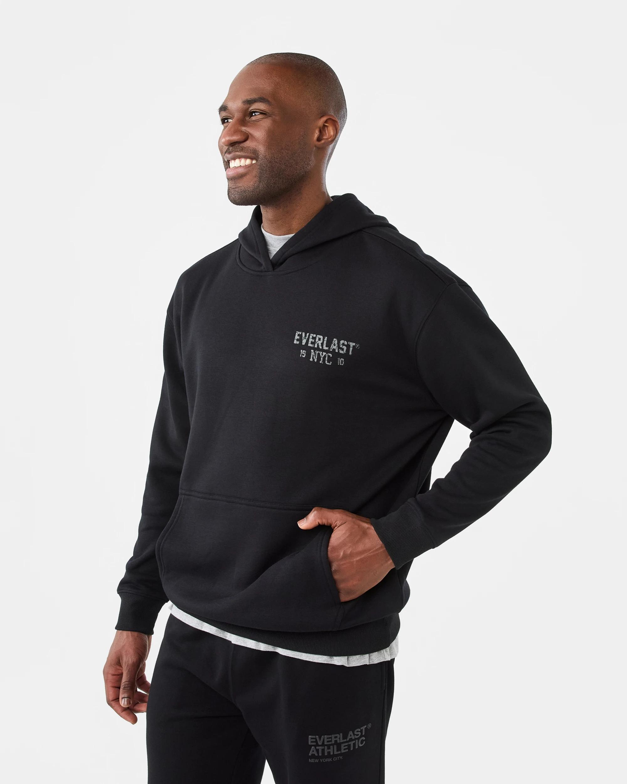 2 Everlast Mens Oversized Trend Hoodie Black, 2 of 8