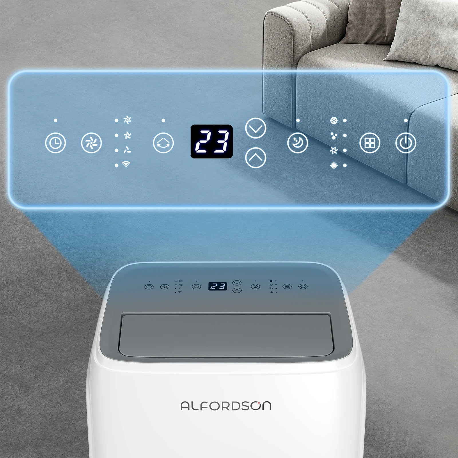 5 Alfordson Portable Air Conditioner 12000BTU Dehumidifier Fan WiFi Remote - White, 5 of 10