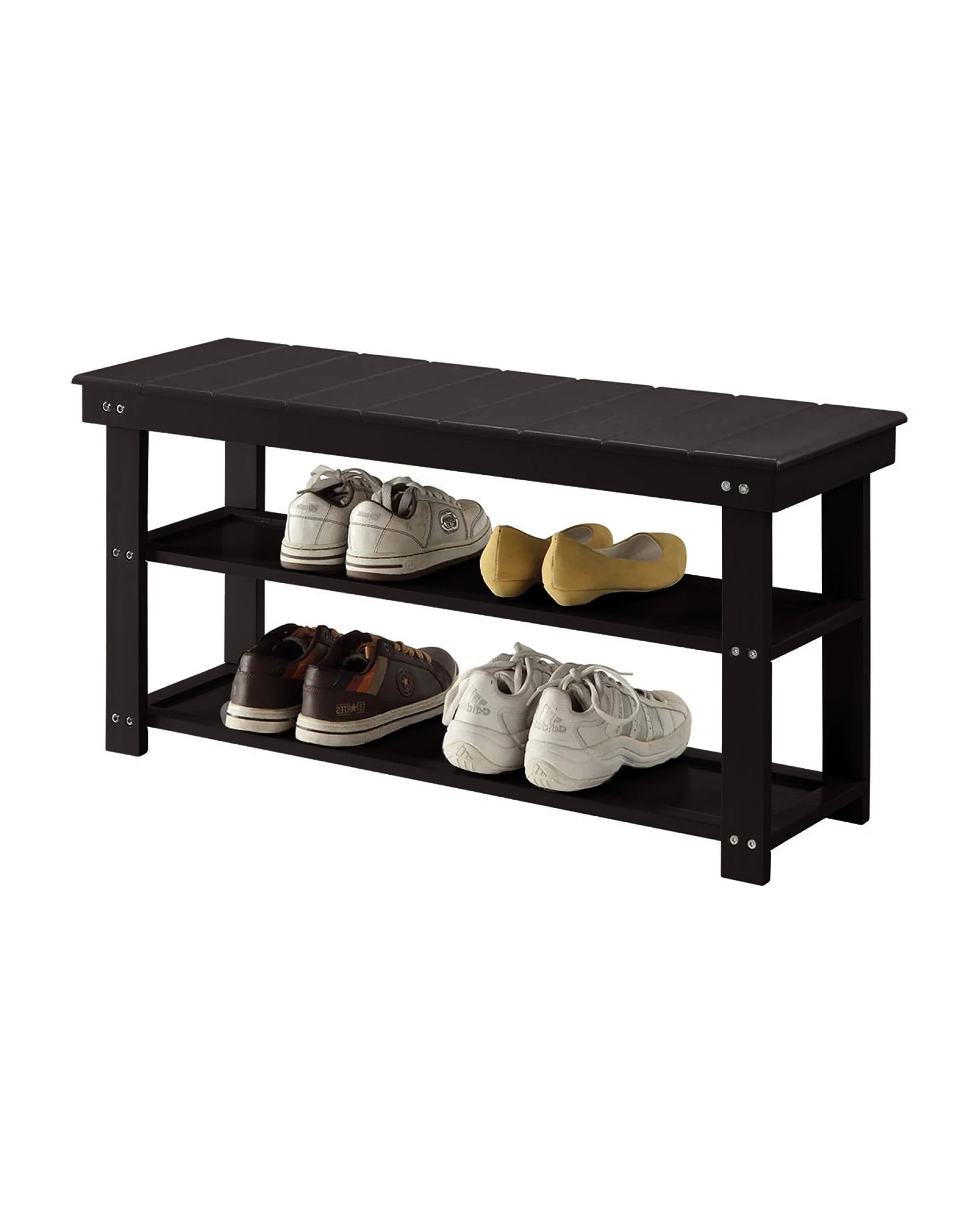 2 Sarantino Maeve Shoe Storage Bench - Black, 2 of 8