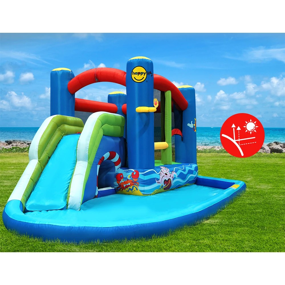 2 Happy Hop Inflatable Water Slide Jumping Trampoline Castle Bouncer Toy - Multi, 2 of 6